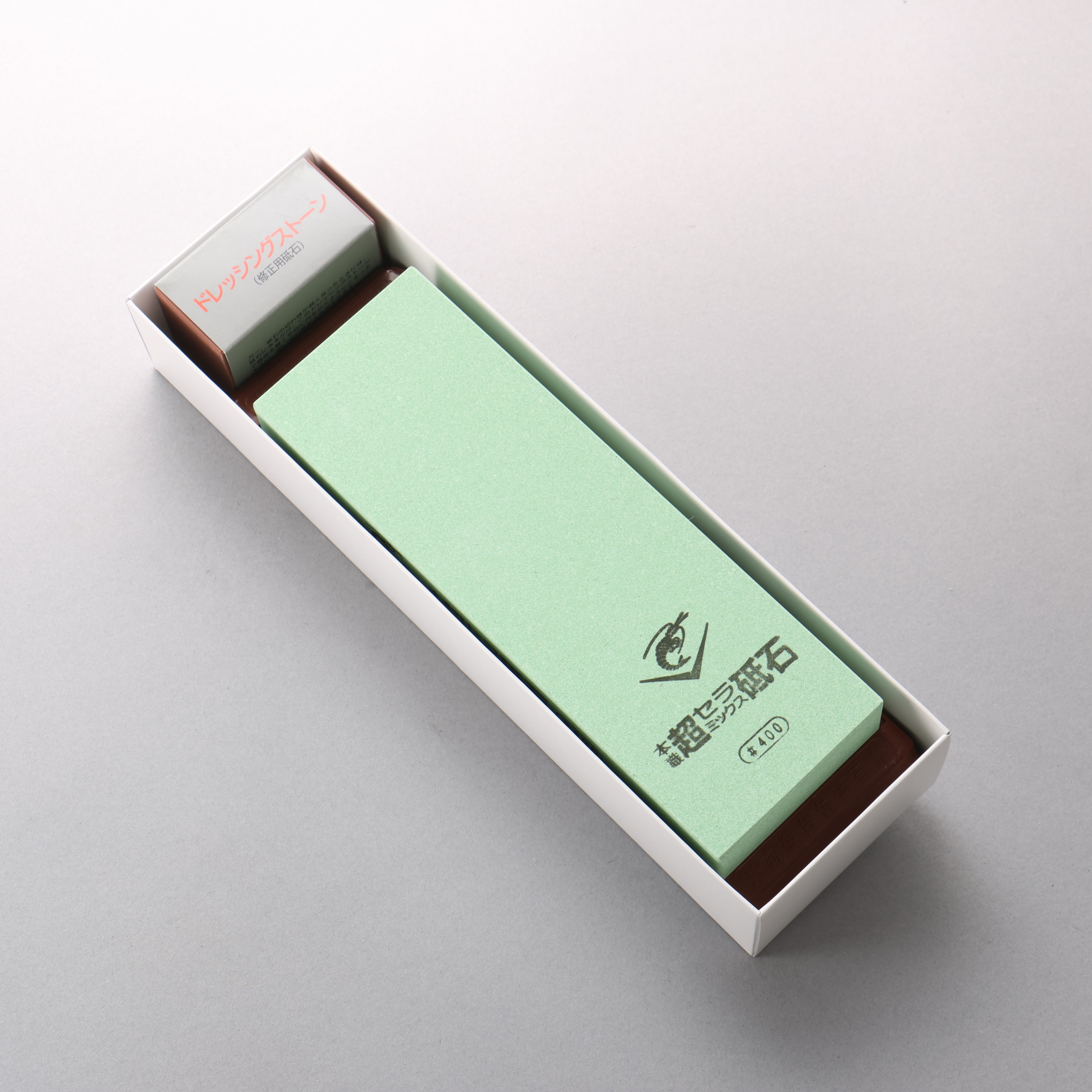 Naniwa Chou Ceramics with Base Sharpening Stone #400 SS-400 210 x 70 x 25mm - Japanny - Best Japanese Knife
