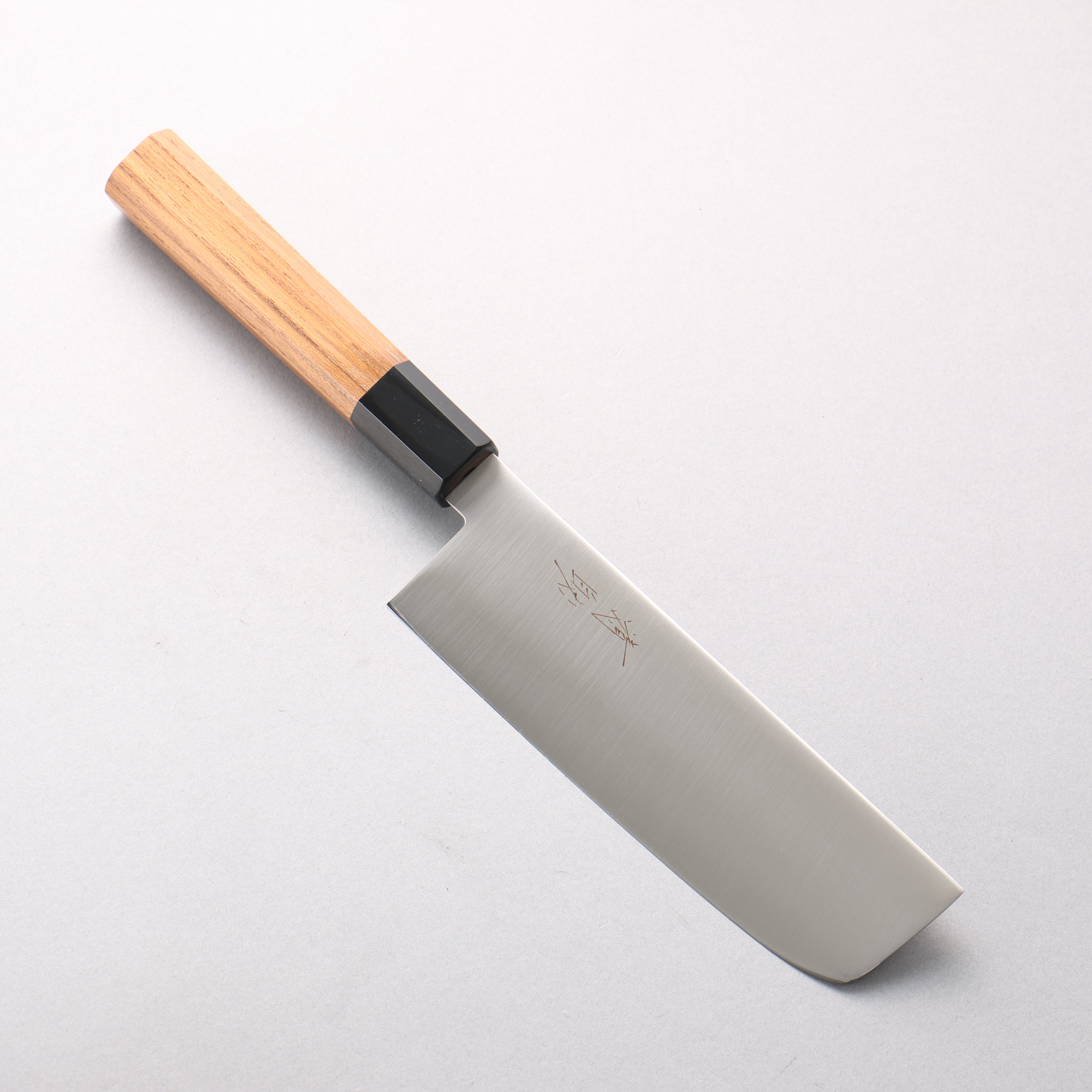 Seisuke Stainless Steel Nakiri 160mm Teak (ferrule: Black Plastic) Handle - Japanny - Best Japanese Knife