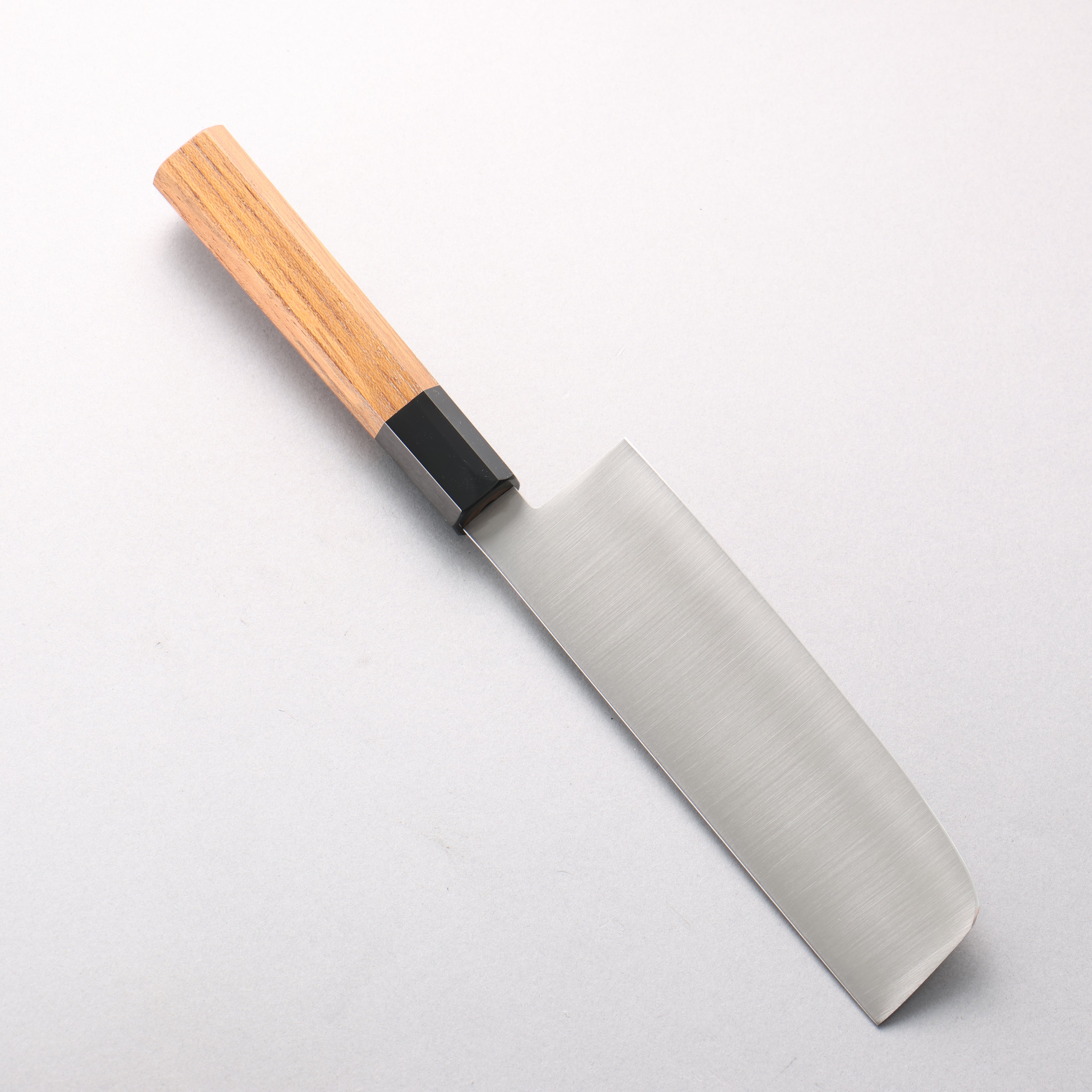 Seisuke Stainless Steel Nakiri 160mm Teak (ferrule: Black Plastic) Handle - Japanny - Best Japanese Knife