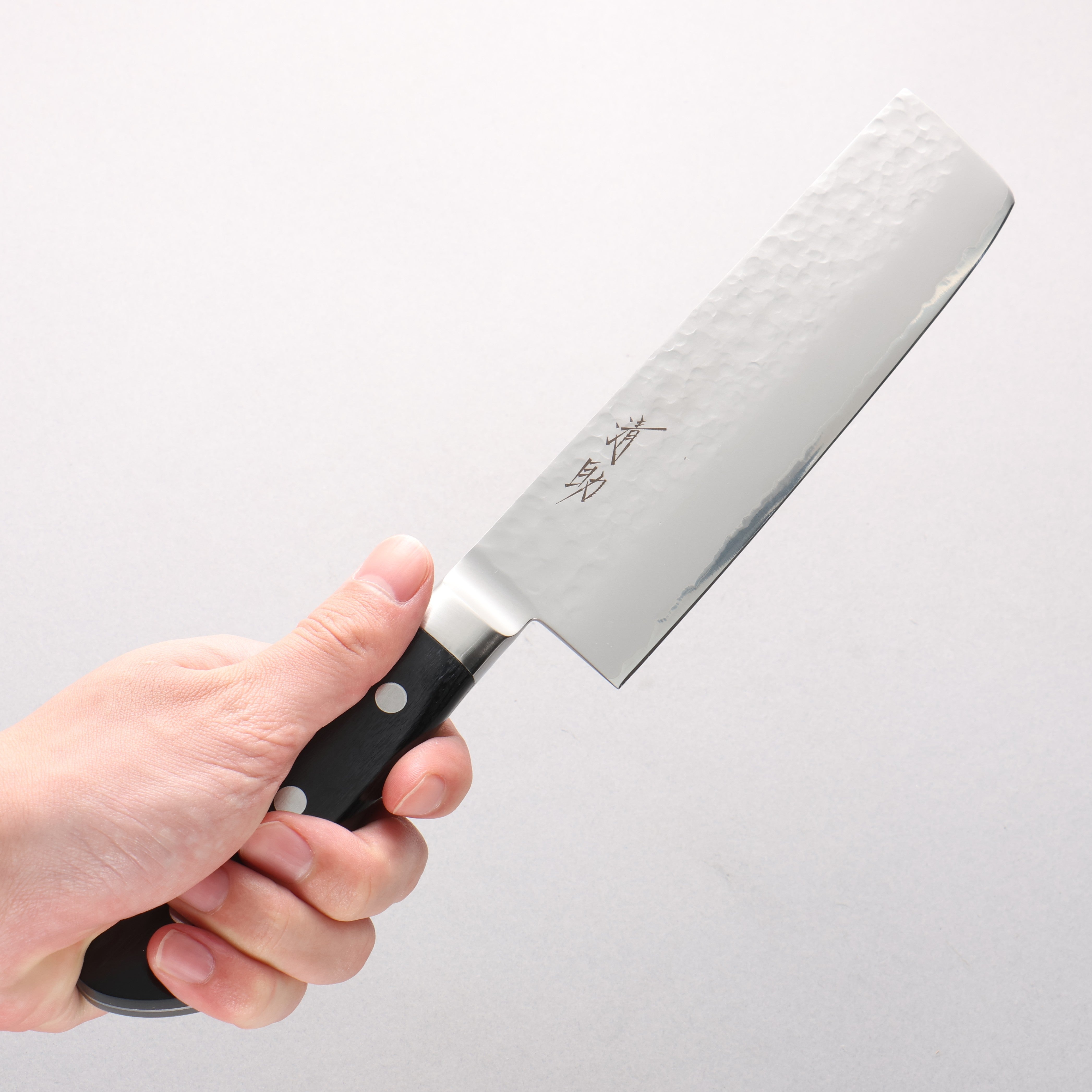Seisuke VG5 Hammered Kasumitogi Nakiri 160mm Black Pakka wood Handle