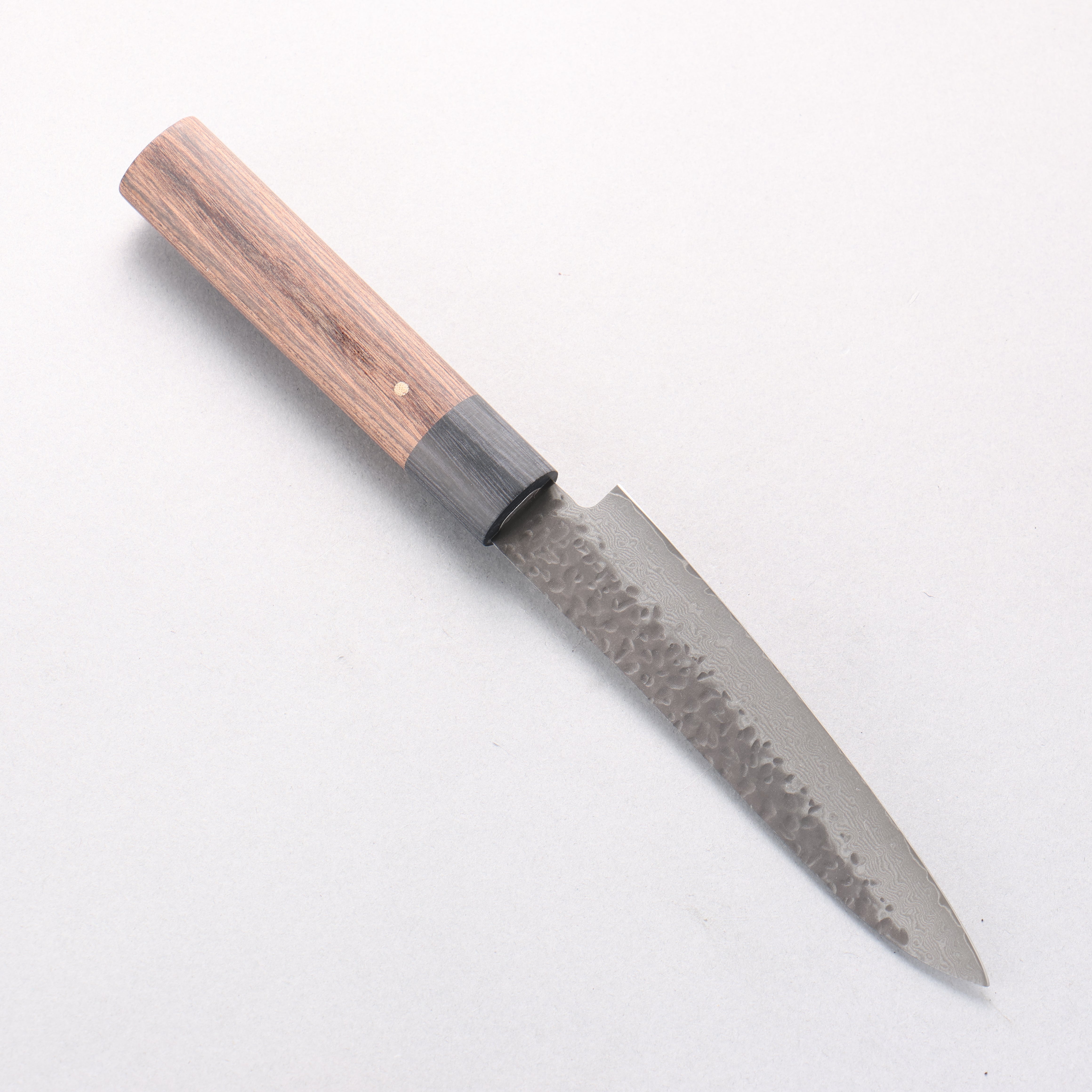 Shizu Gen VG10 Hammered Black Finished Petty-Utility 130mm Brown Pakka wood Handle - Japanny - Best Japanese Knife