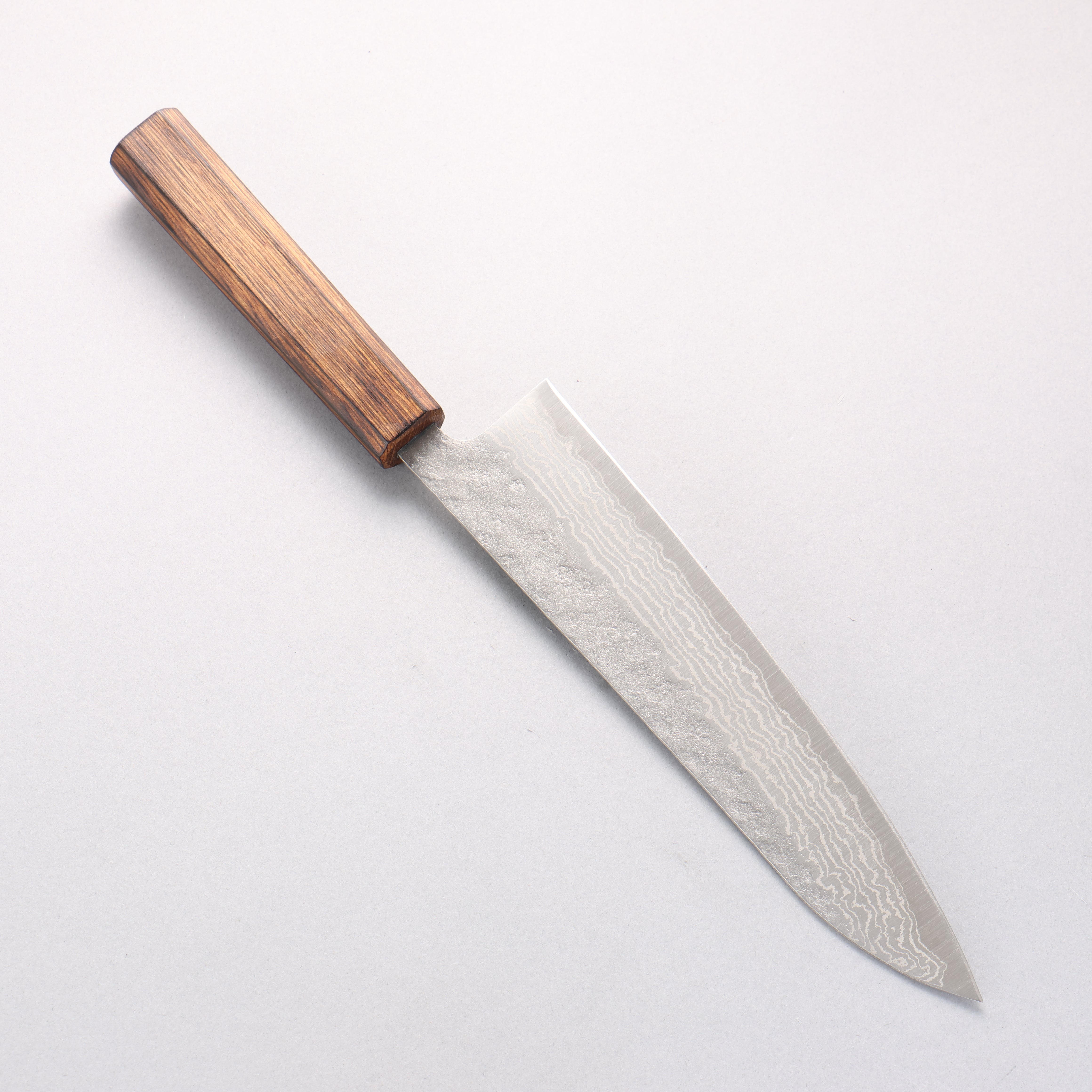 Seisuke Stainless Steel 440C Hammered Damascus Gyuto 210mm Oak Handle - Japanny - Best Japanese Knife
