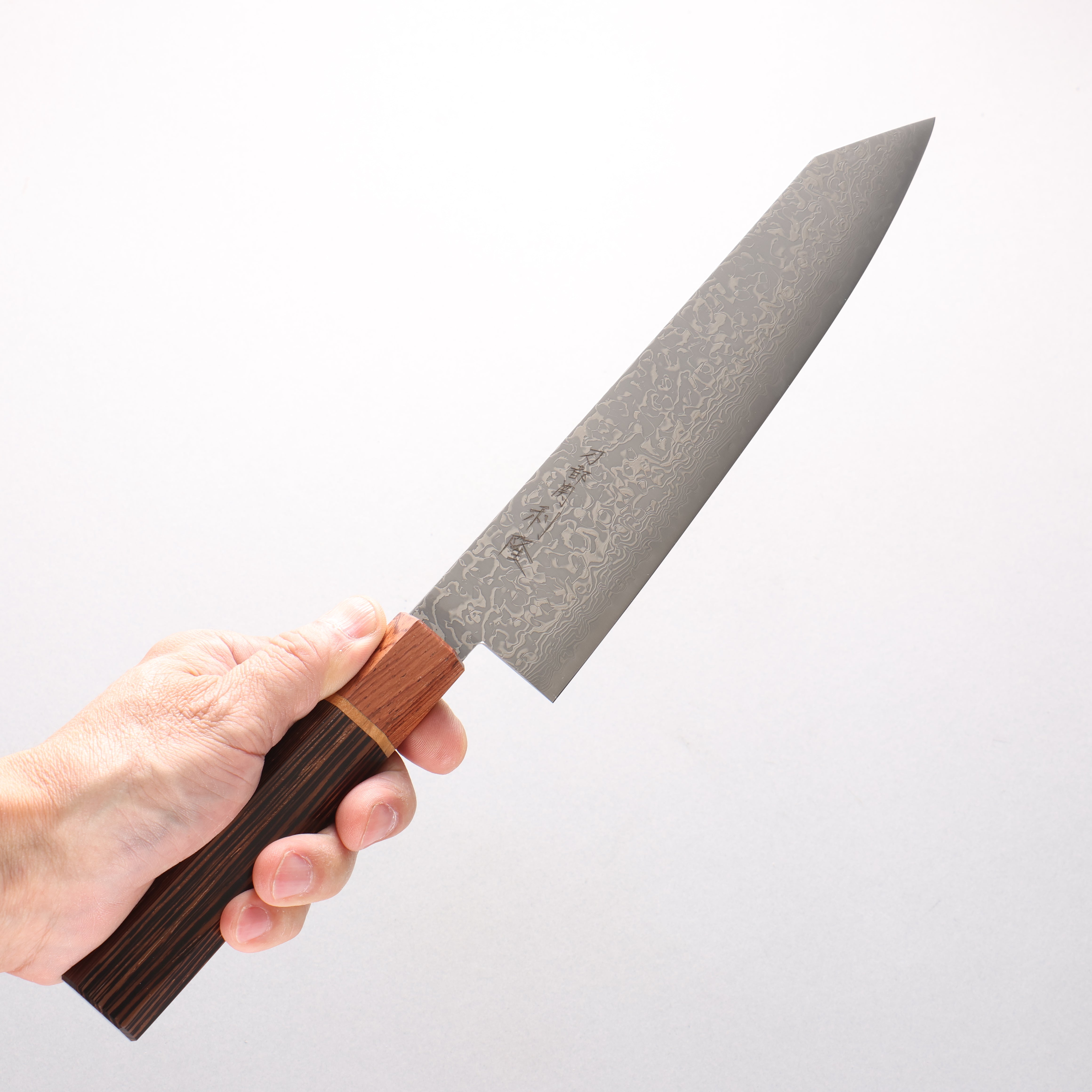 Toshitaka VG10 15 Layer Damascus Kiritsuke Gyuto 210mm Wenge with Cherry Ring (ferrule: Rosewood) Handle - Japanny - Best Japanese Knife