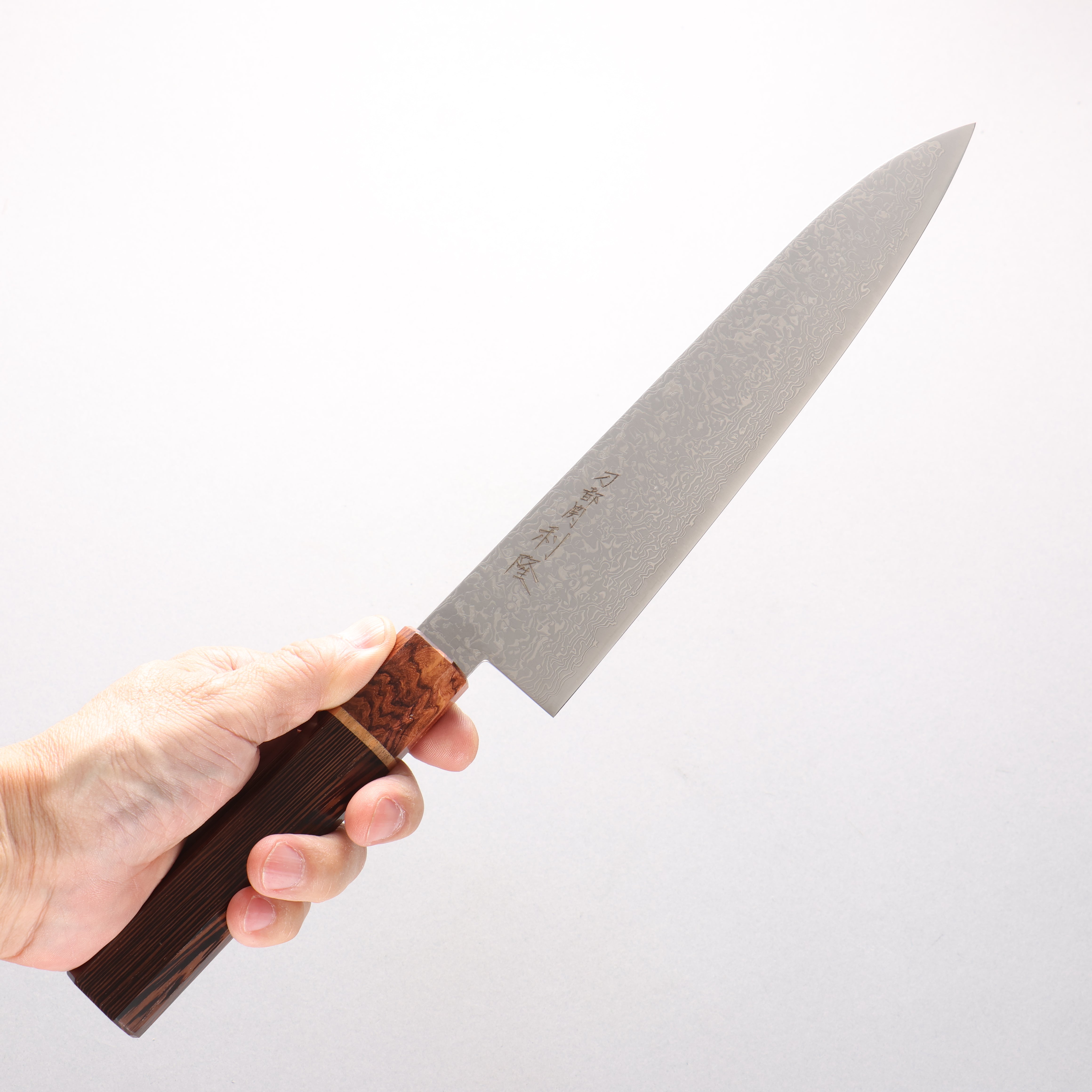 Toshitaka VG10 15 Layer Damascus Gyuto 210mm Wenge with Cherry Ring (ferrule: Rosewood) Handle - Japanny - Best Japanese Knife