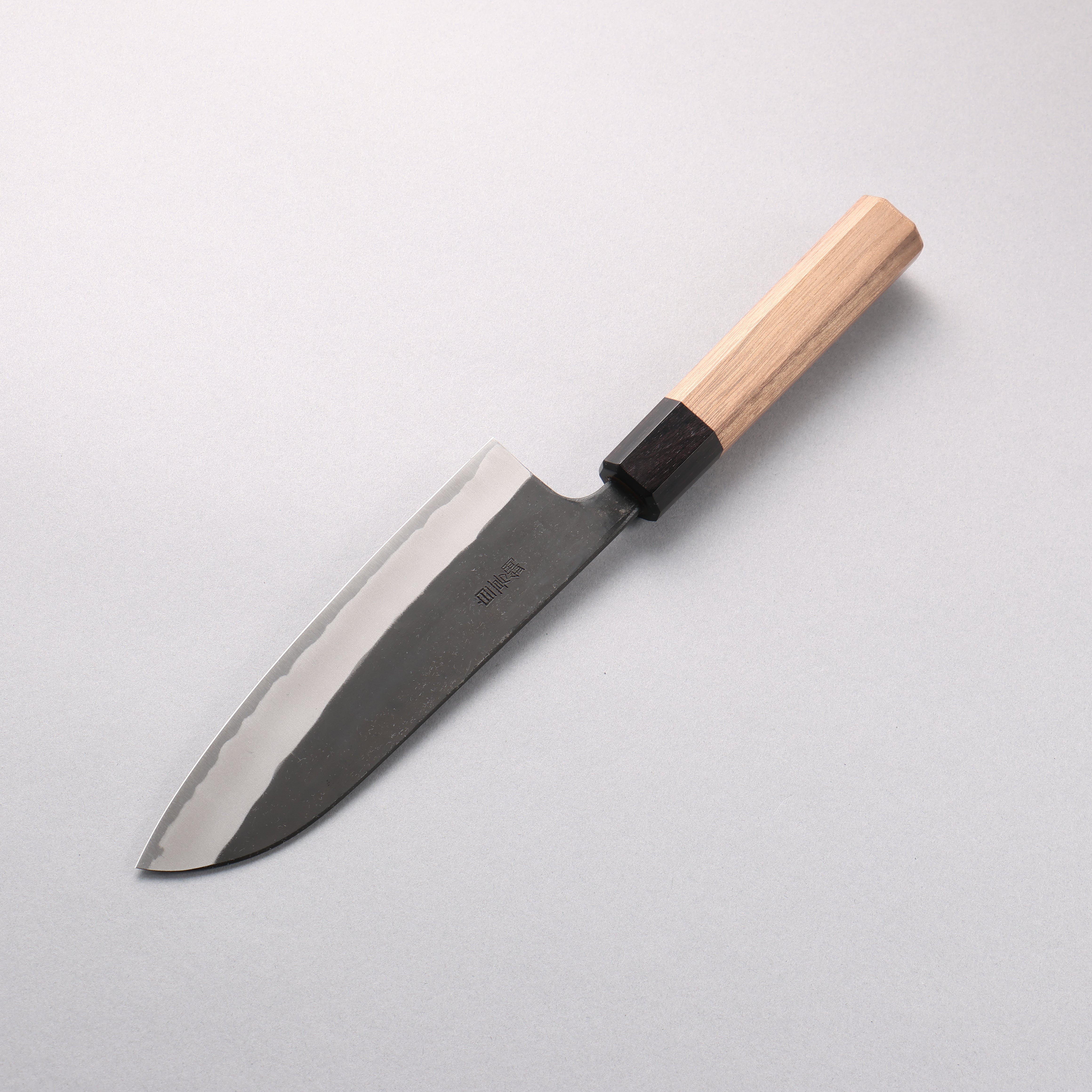 Nao Yamamoto White Steel No.2 Black Finished Santoku 170mm Walnut Handle
