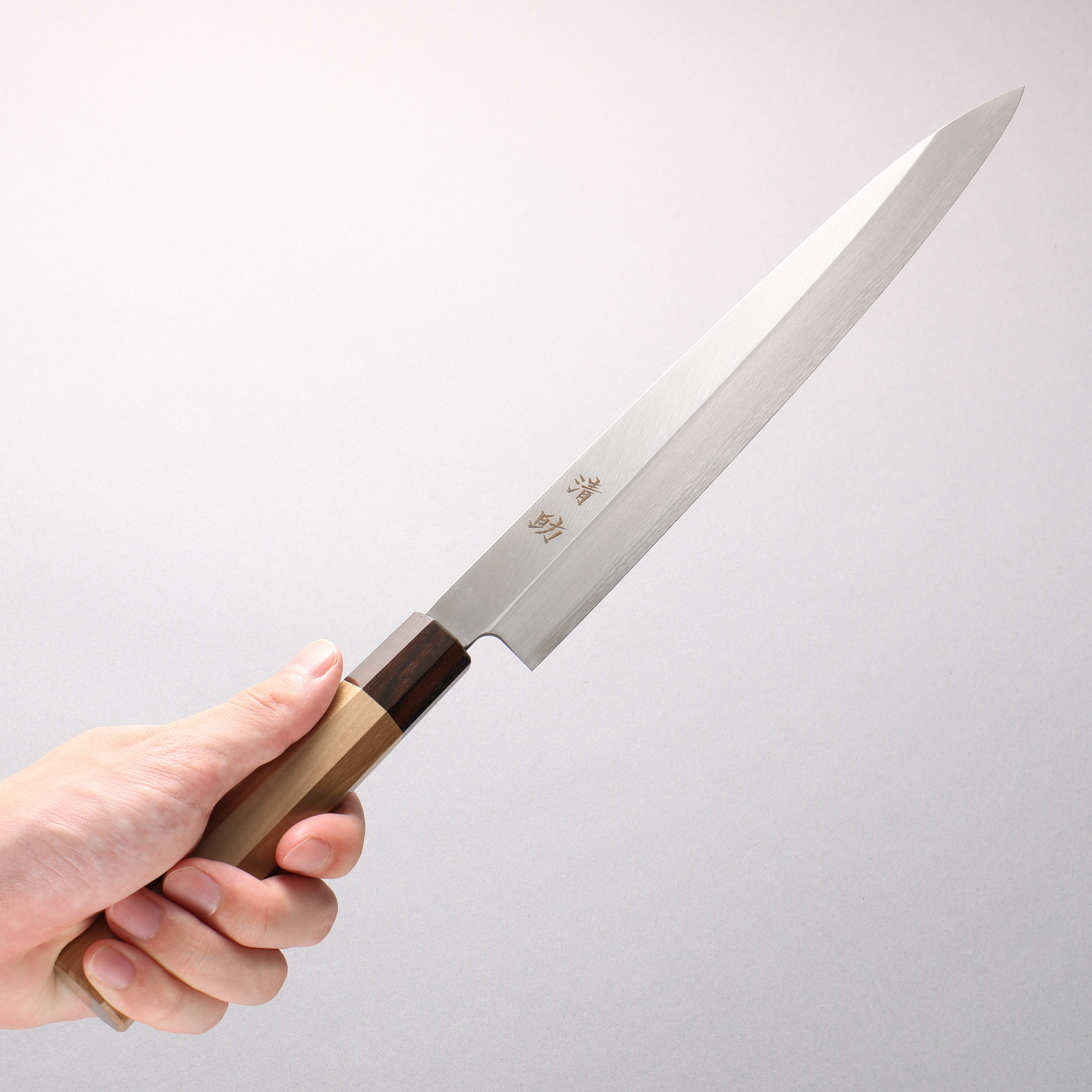 Seisuke AUS8 Yanagiba 270mm Magnolia (Ferrule: Striped Ebony) Handle Sushi School Model