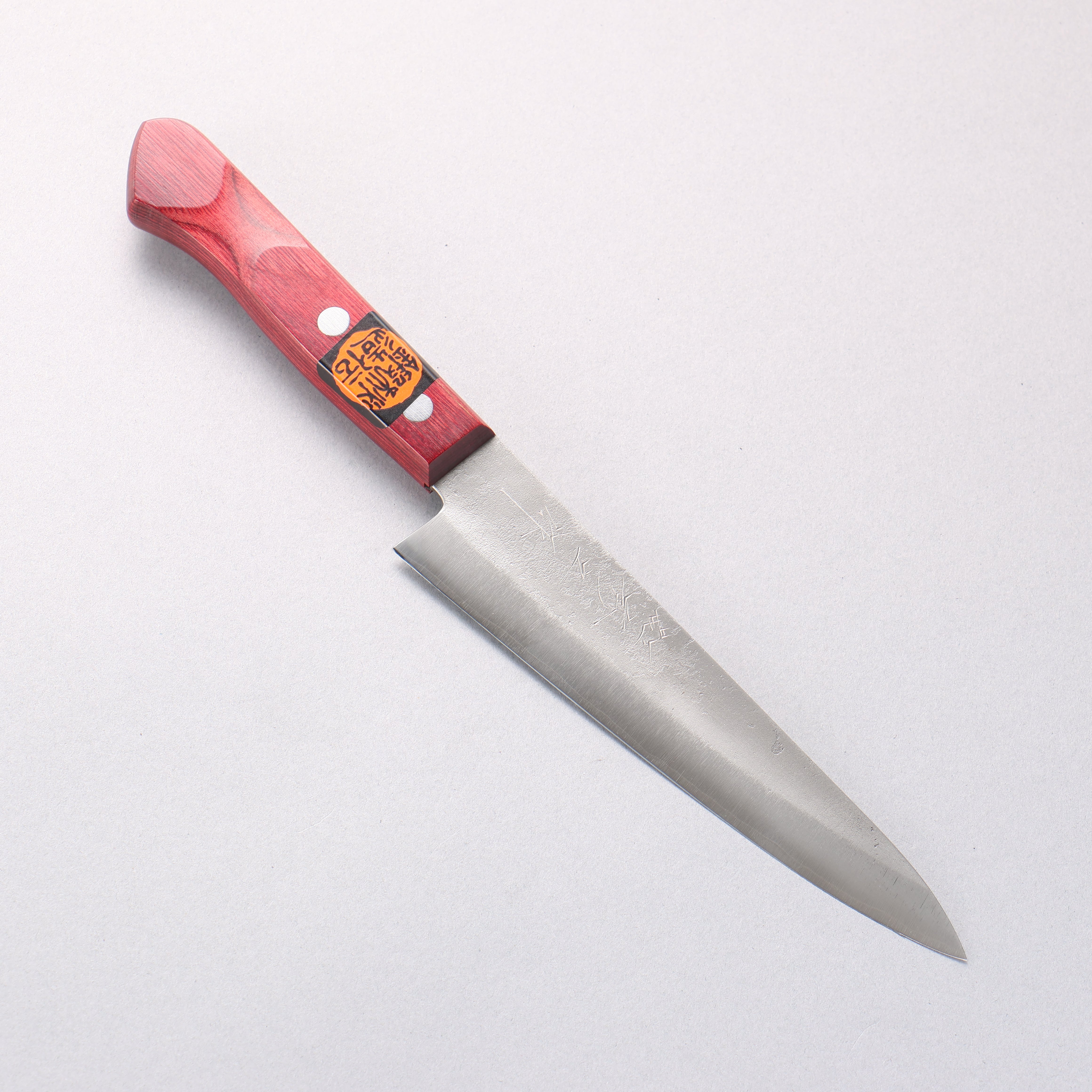 Shigeki Tanaka Silver Steel No.3 Nashiji Petty-Utility 150mm Red Pakka wood Handle