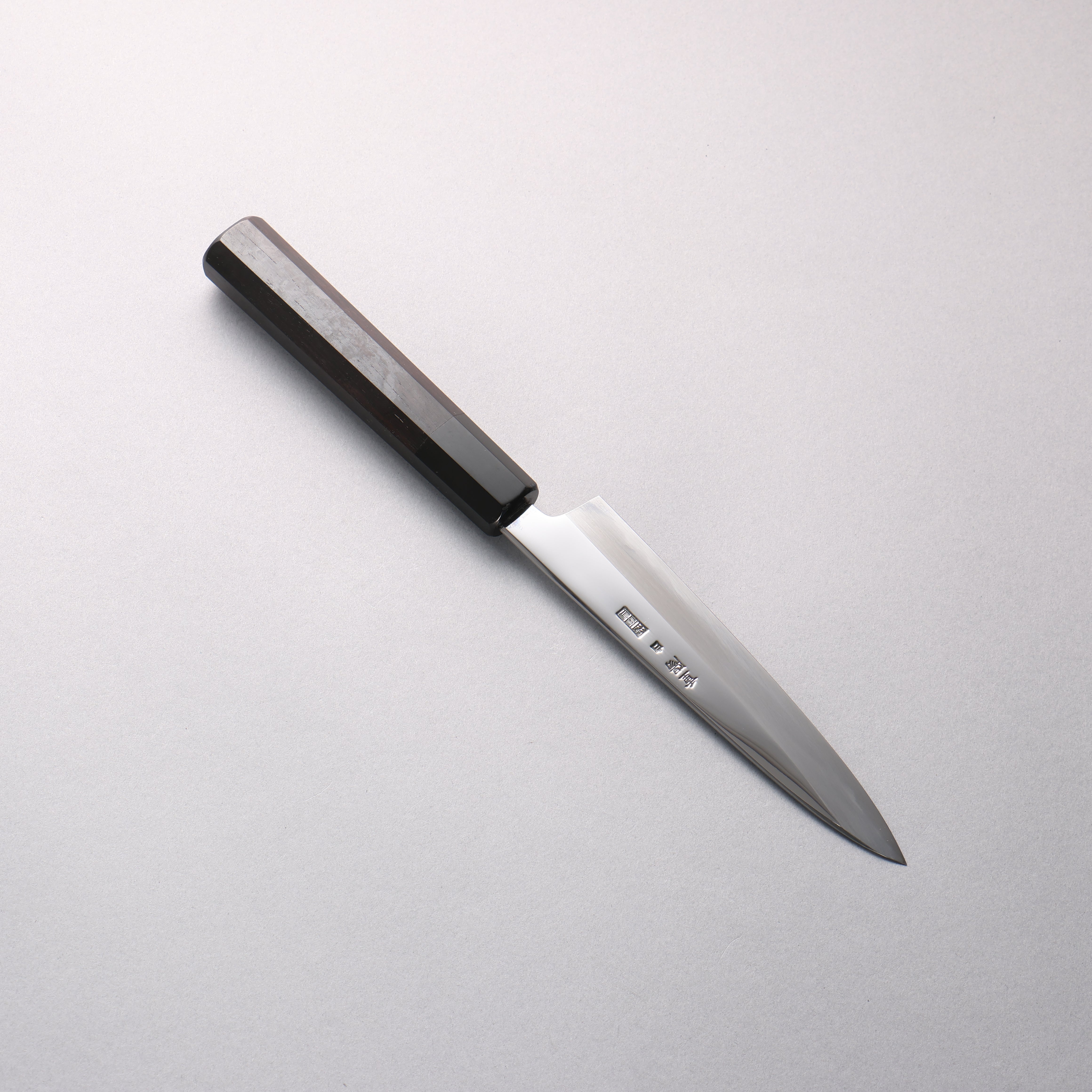 Choyo White Steel Mirrored Finish Petty-Utility 150mm Ebony Wood (ferrule: Black Water Buffalo Horn) Handle