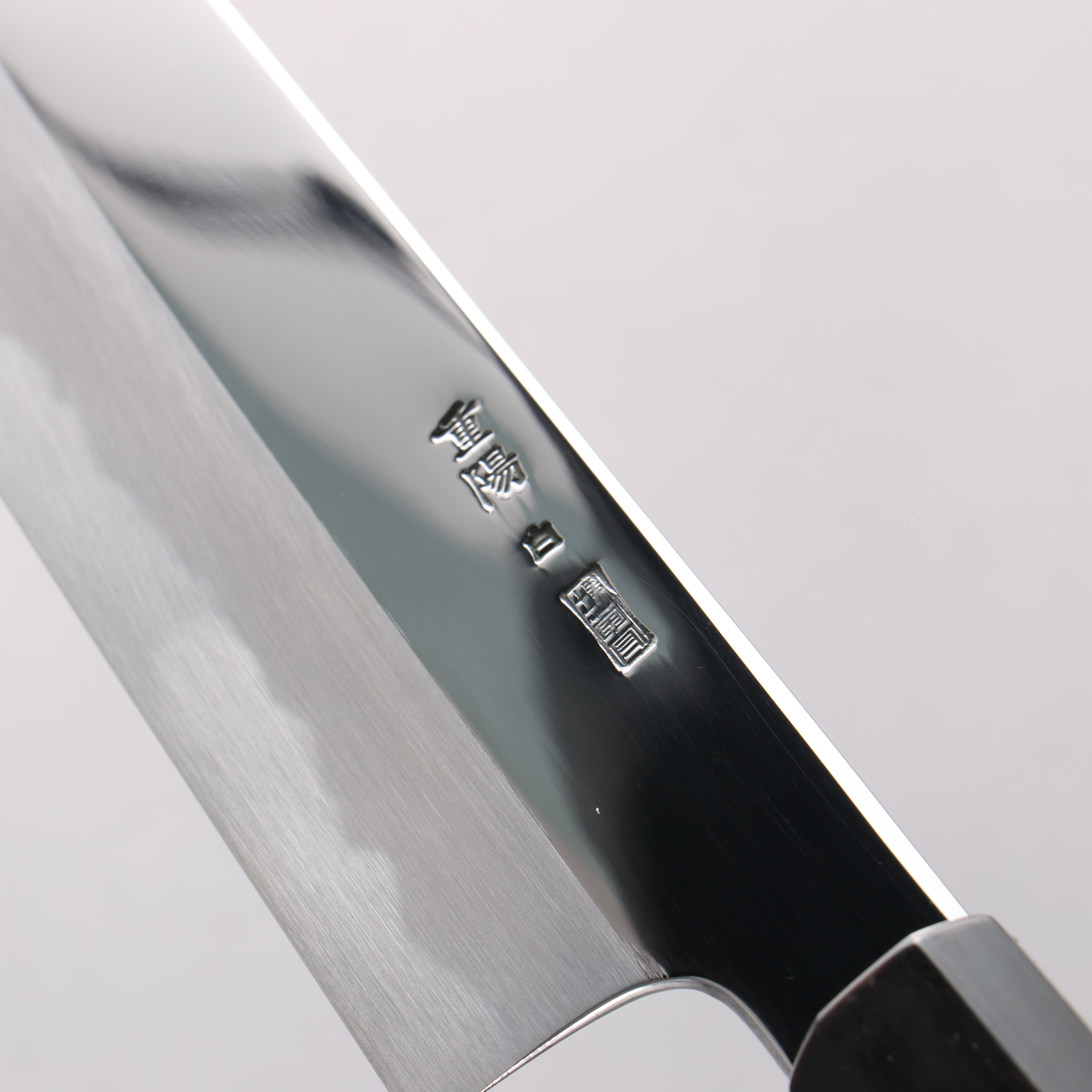 Choyo White Steel Mirrored Finish Kiritsuke Gyuto 210mm Ebony Wood (ferrule: Black Water Buffalo Horn) Handle
