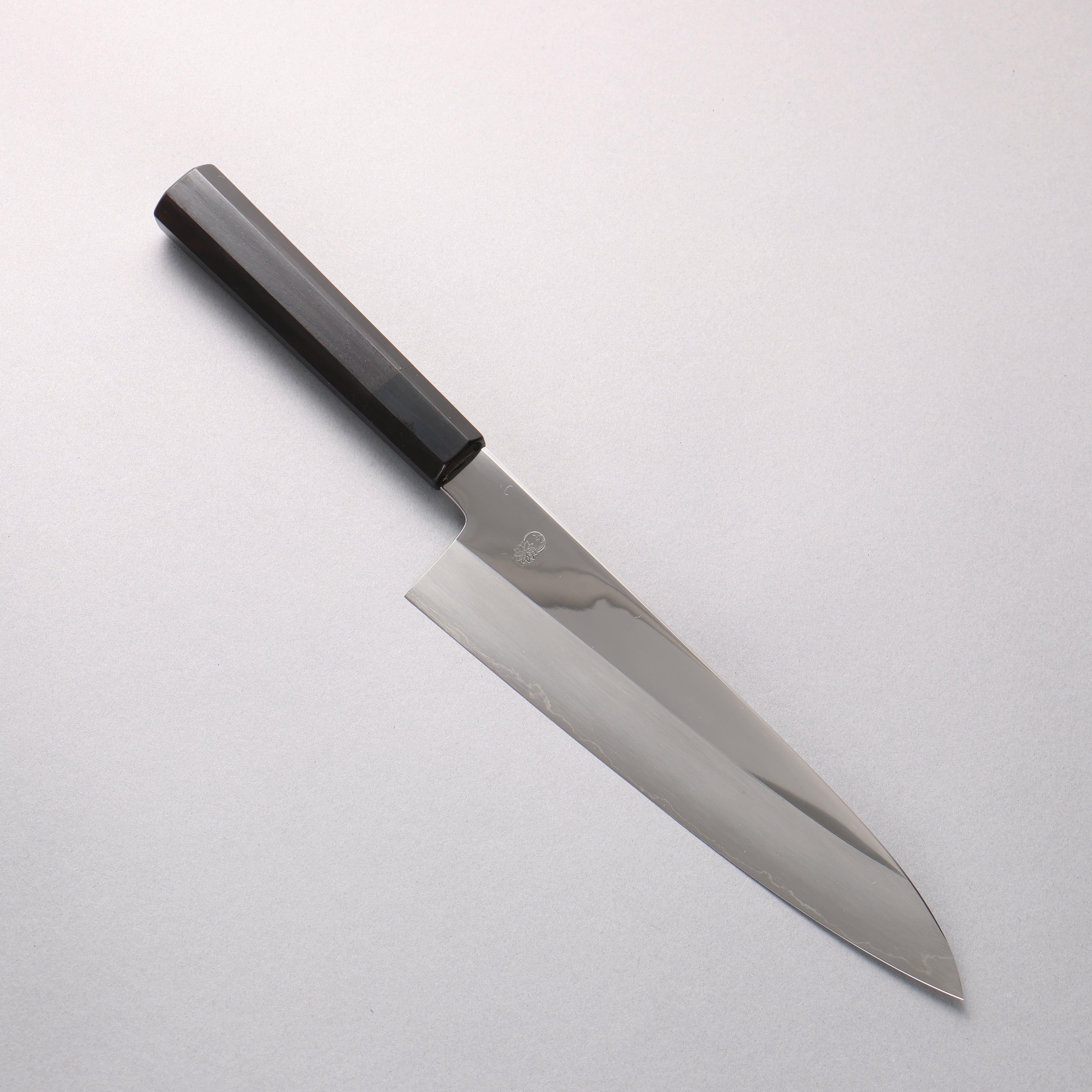 Choyo Silver Steel No.3 Mirrored Finish Gyuto 210mm Ebony Wood (ferrule: Black Water Buffalo Horn) Handle