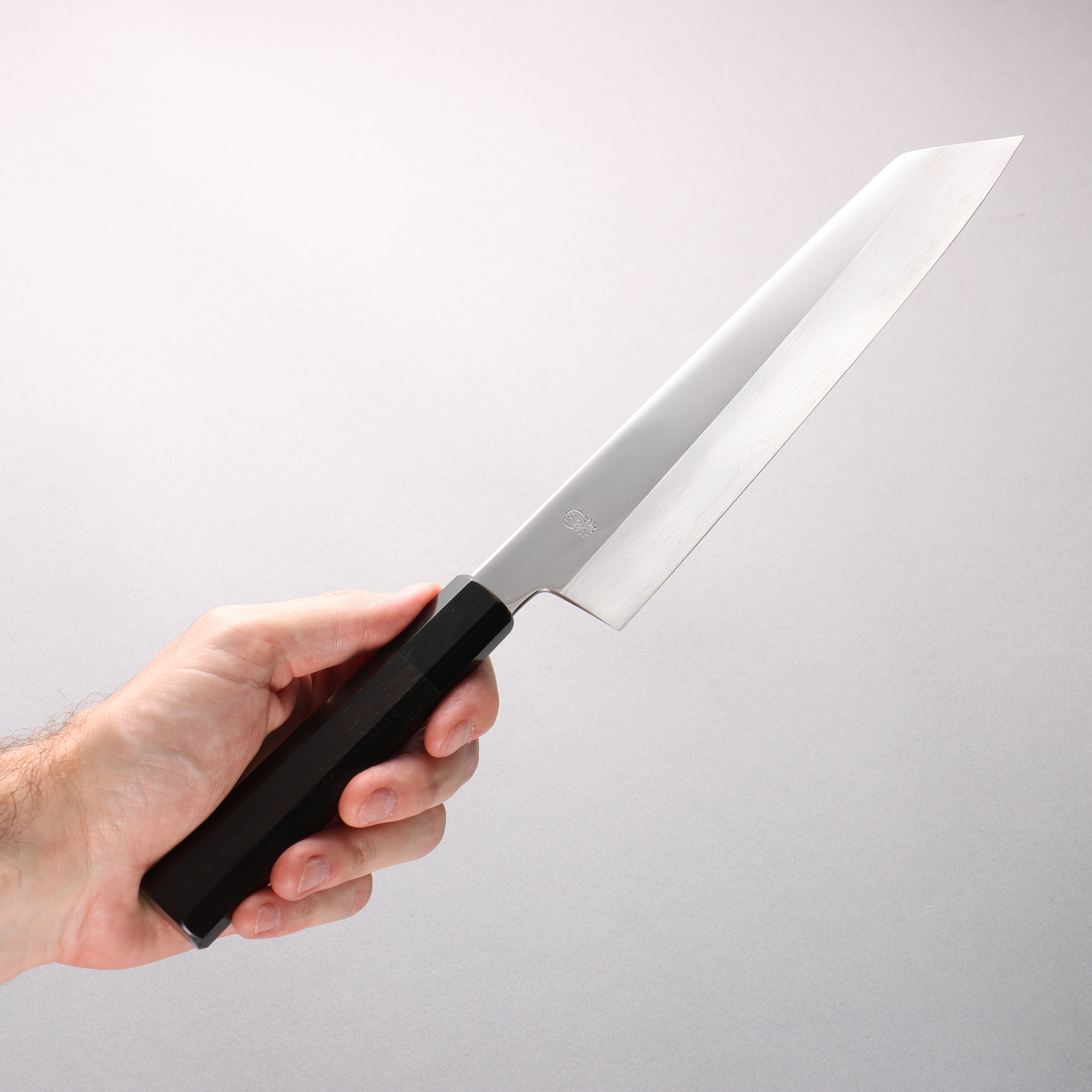 Choyo Silver Steel No.3 Mirrored Finish Kiritsuke Gyuto 240mm Ebony Wood (ferrule: Black Water Buffalo Horn) Handle