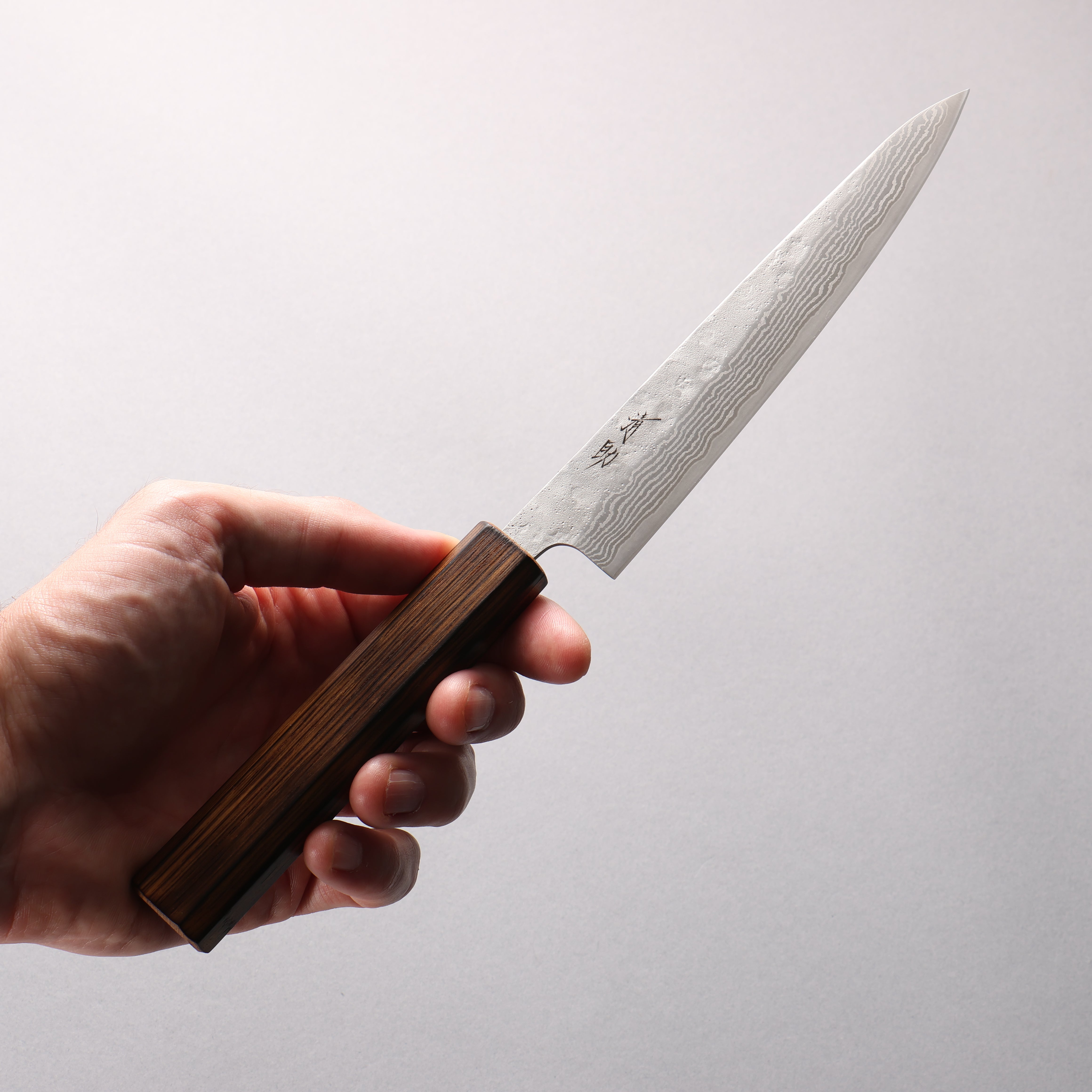 Seisuke Stainless Steel 440C Hammered Damascus Petty-Utility 150mm Oak Handle
