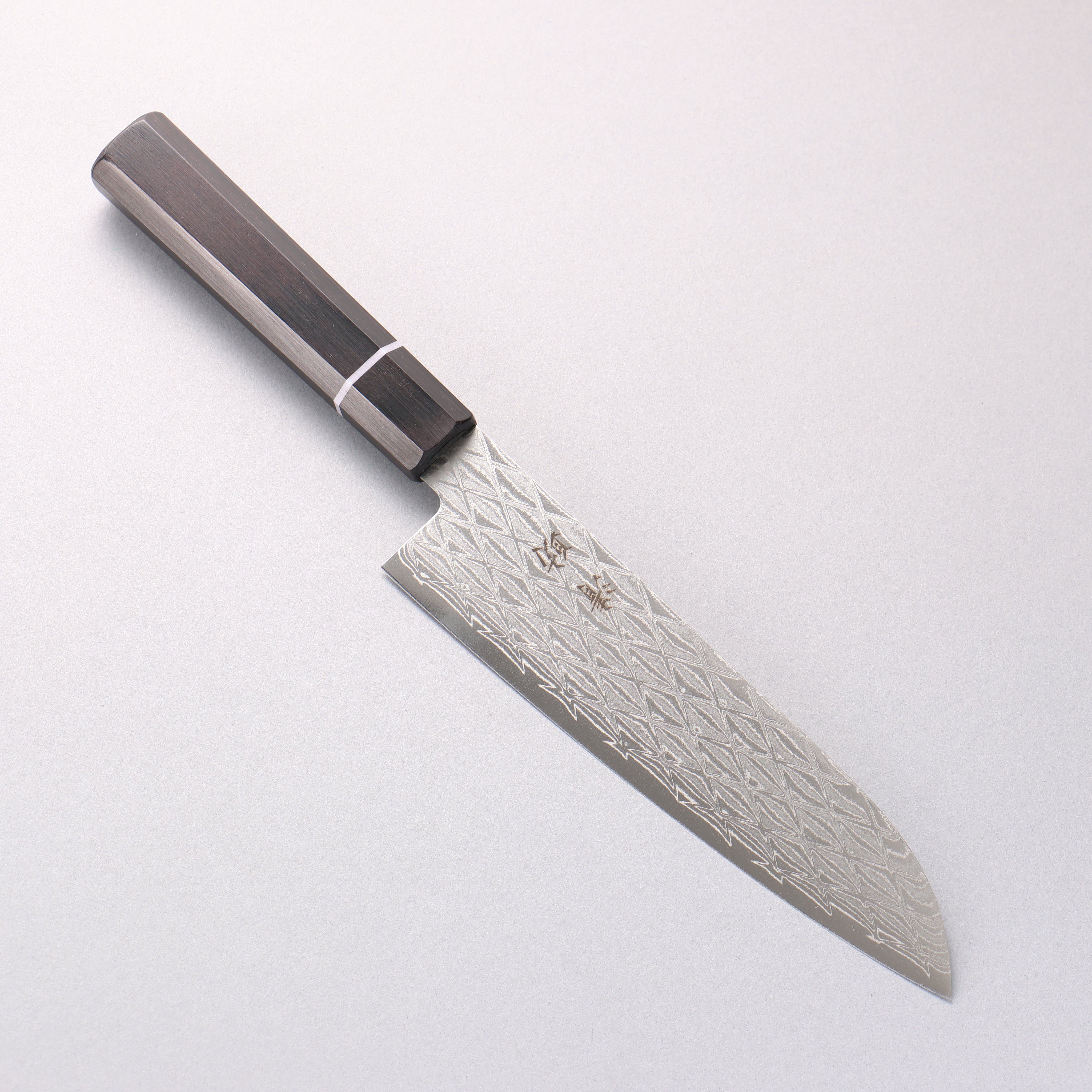 Seisuke AUS10 Mirror Crossed Santoku 180mm Black Pakka wood Handle - Japanny - Best Japanese Knife