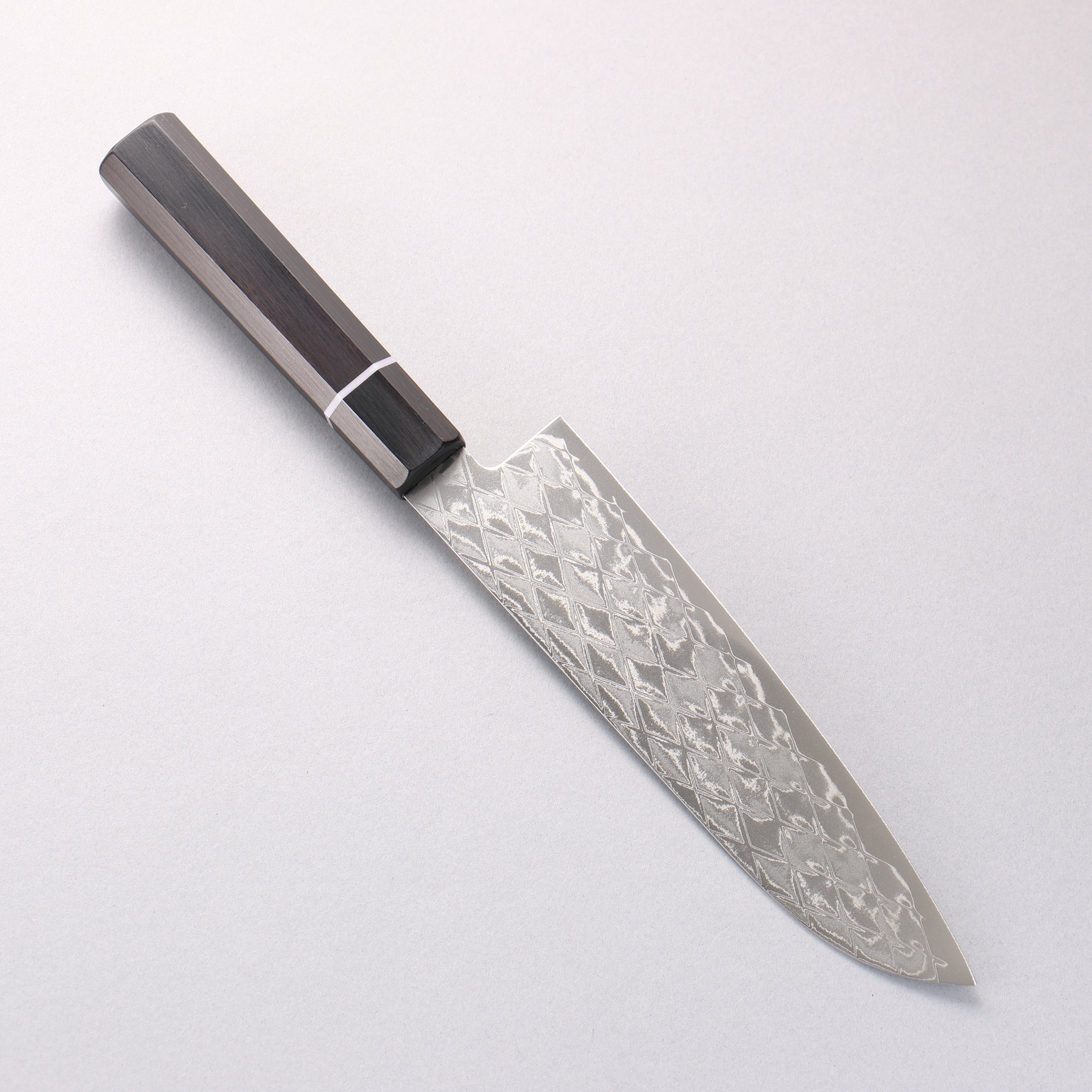 Seisuke AUS10 Mirror Crossed Santoku 180mm Black Pakka wood Handle - Japanny - Best Japanese Knife