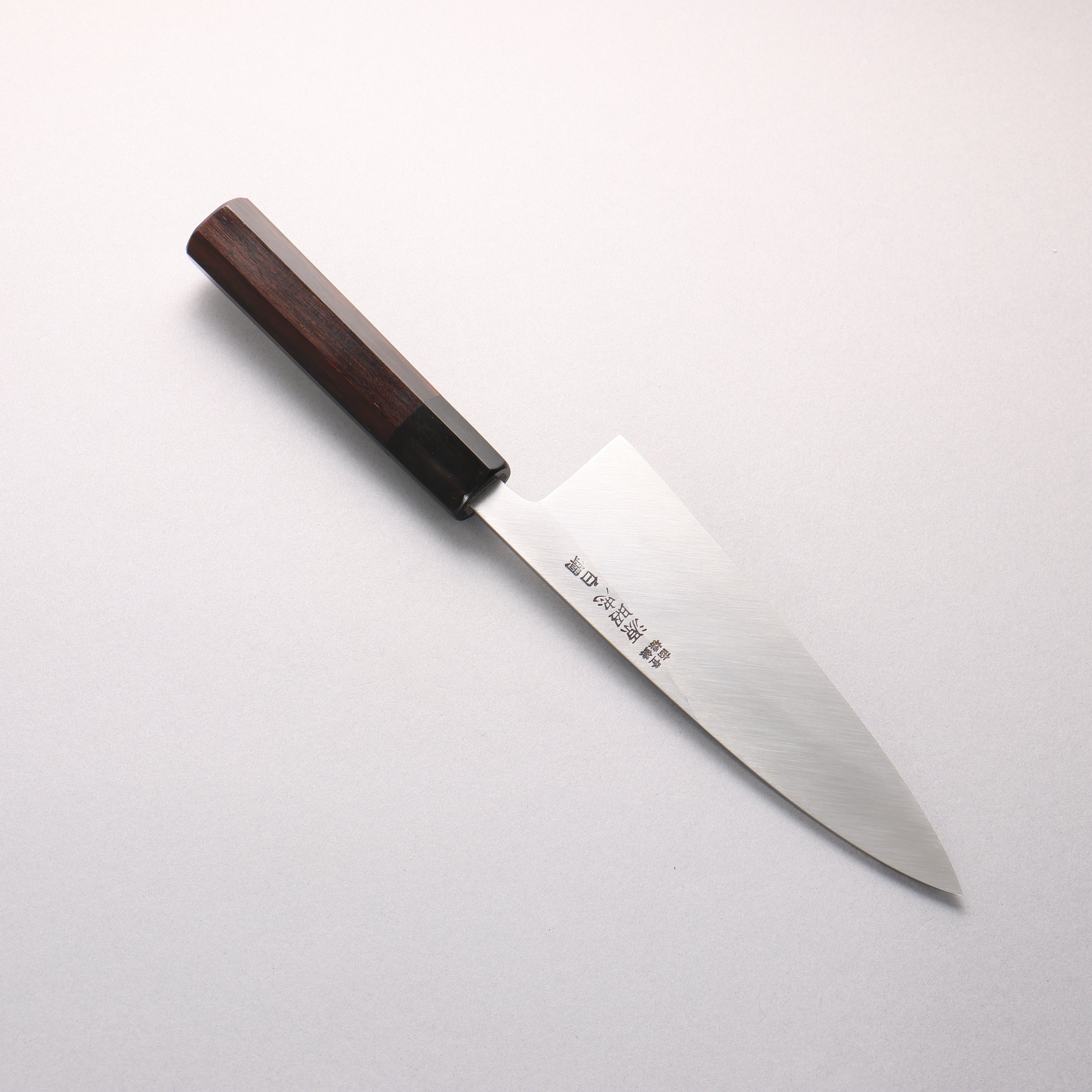 Minamoto Akitada White Steel No.2 Aideba 180mm Ebony Wood (ferrule: Black Water Buffalo Horn) Handle - Japanny - Best Japanese Knife