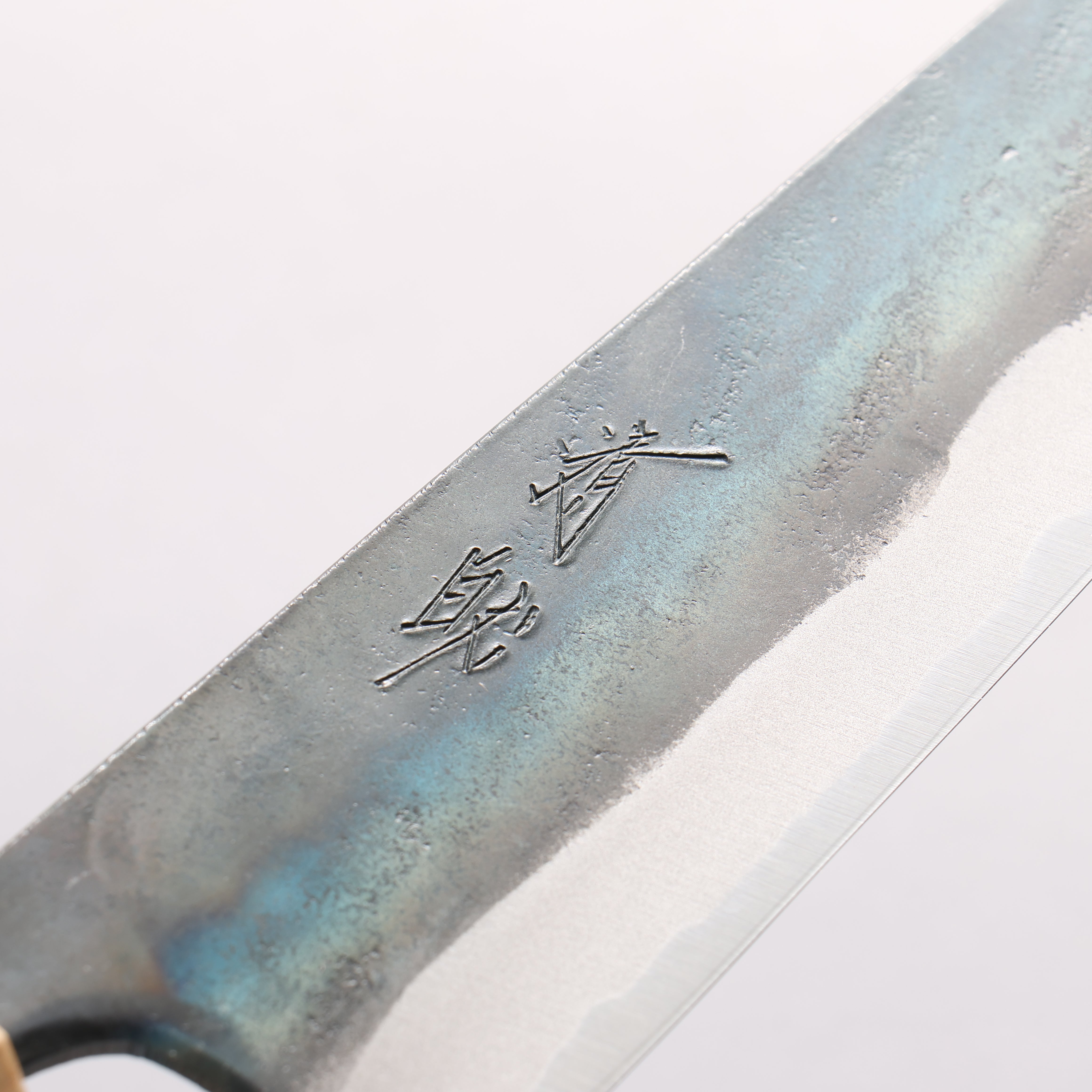 Seisuke Blue Super Black Finished Kiritsuke Gyuto 210mm Rosewood (ferrule: Oak) Handle