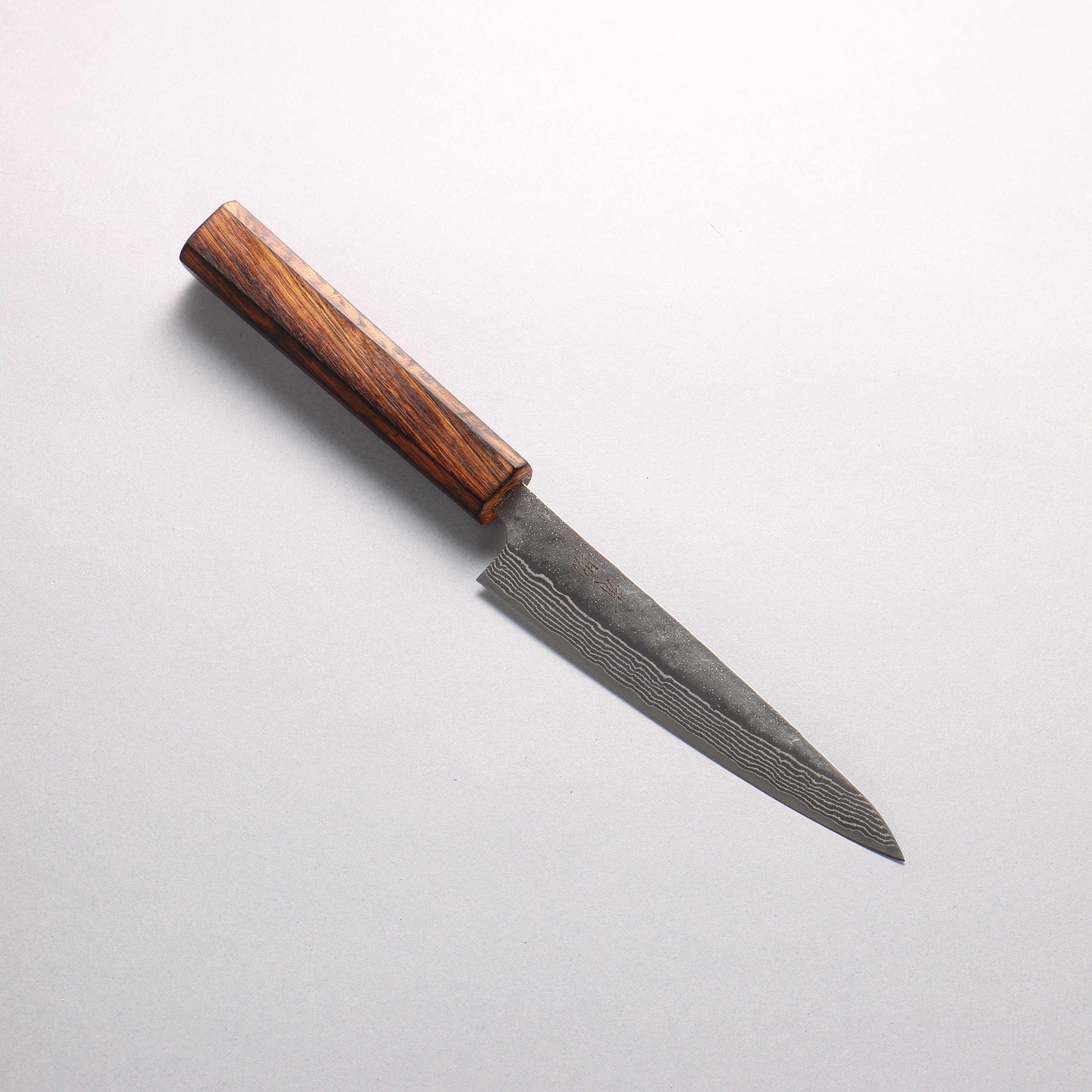 Seisuke Stainless Steel 440C Hammered Damascus Petty-Utility 135mm Oak Handle