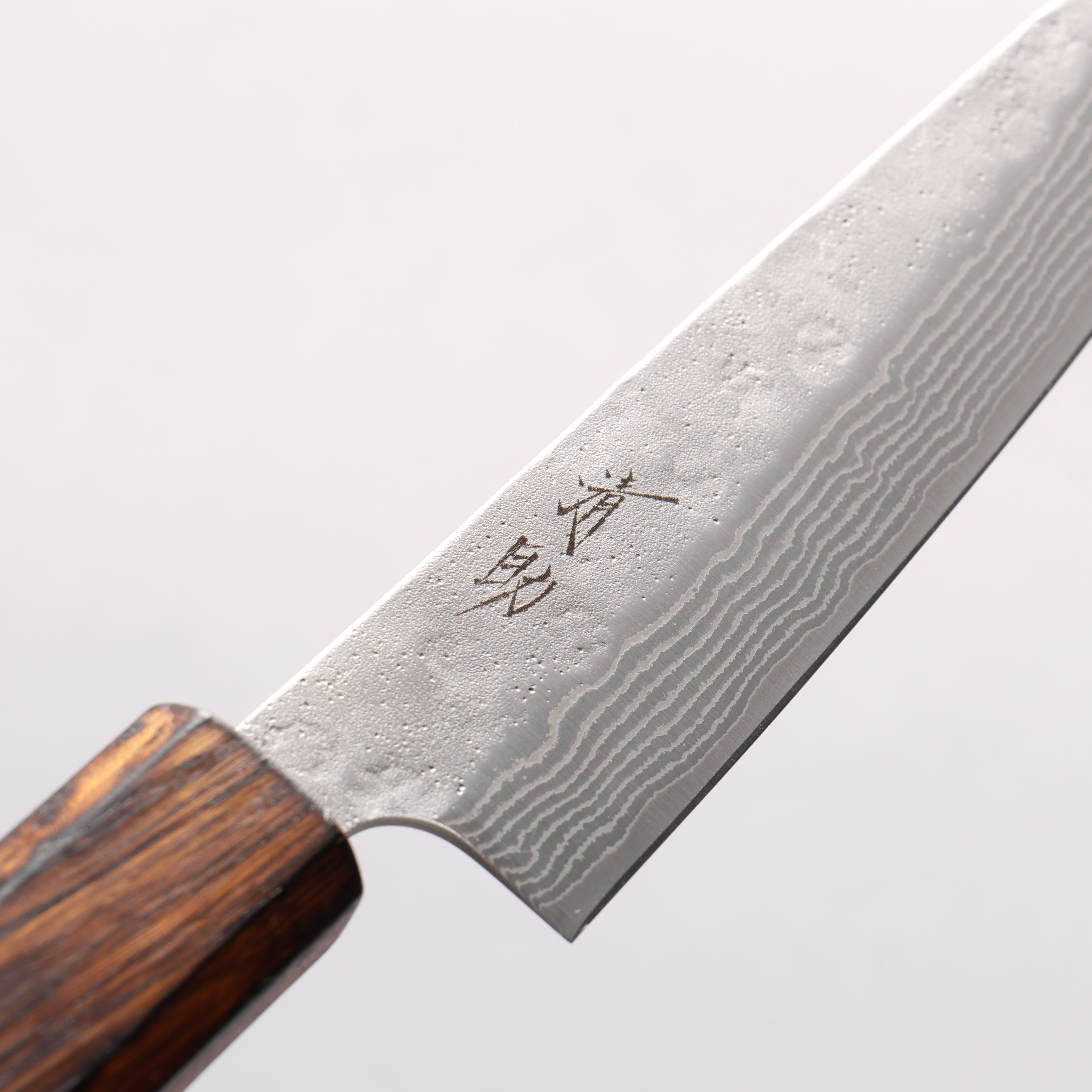 Seisuke Stainless Steel 440C Hammered Damascus Petty-Utility 135mm Oak Handle