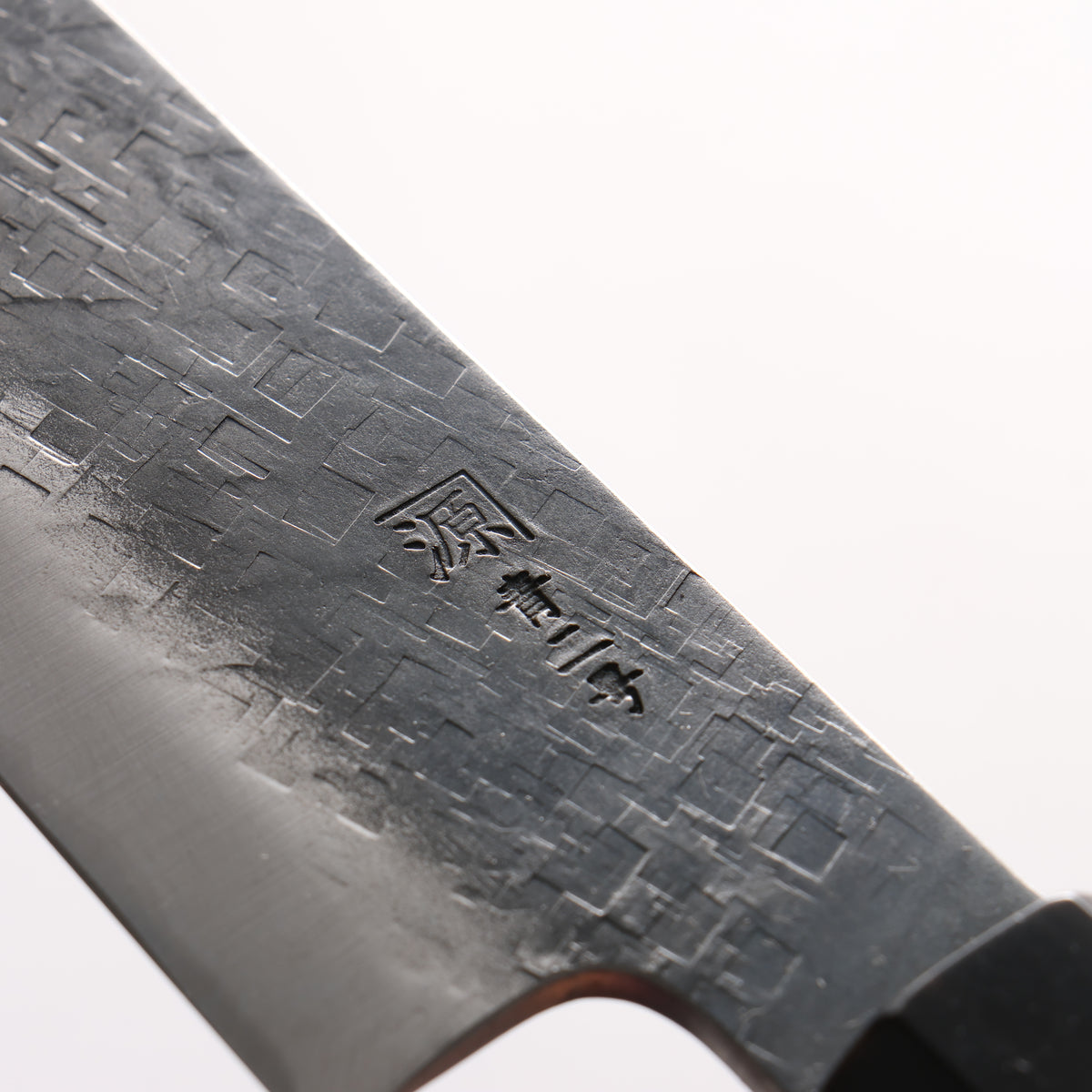 Shigeki Tanaka Blue Steel No.2 Black Finished Hammered(square) Small Santoku 150mm Walnut Handle - Japanny - Best Japanese Knife