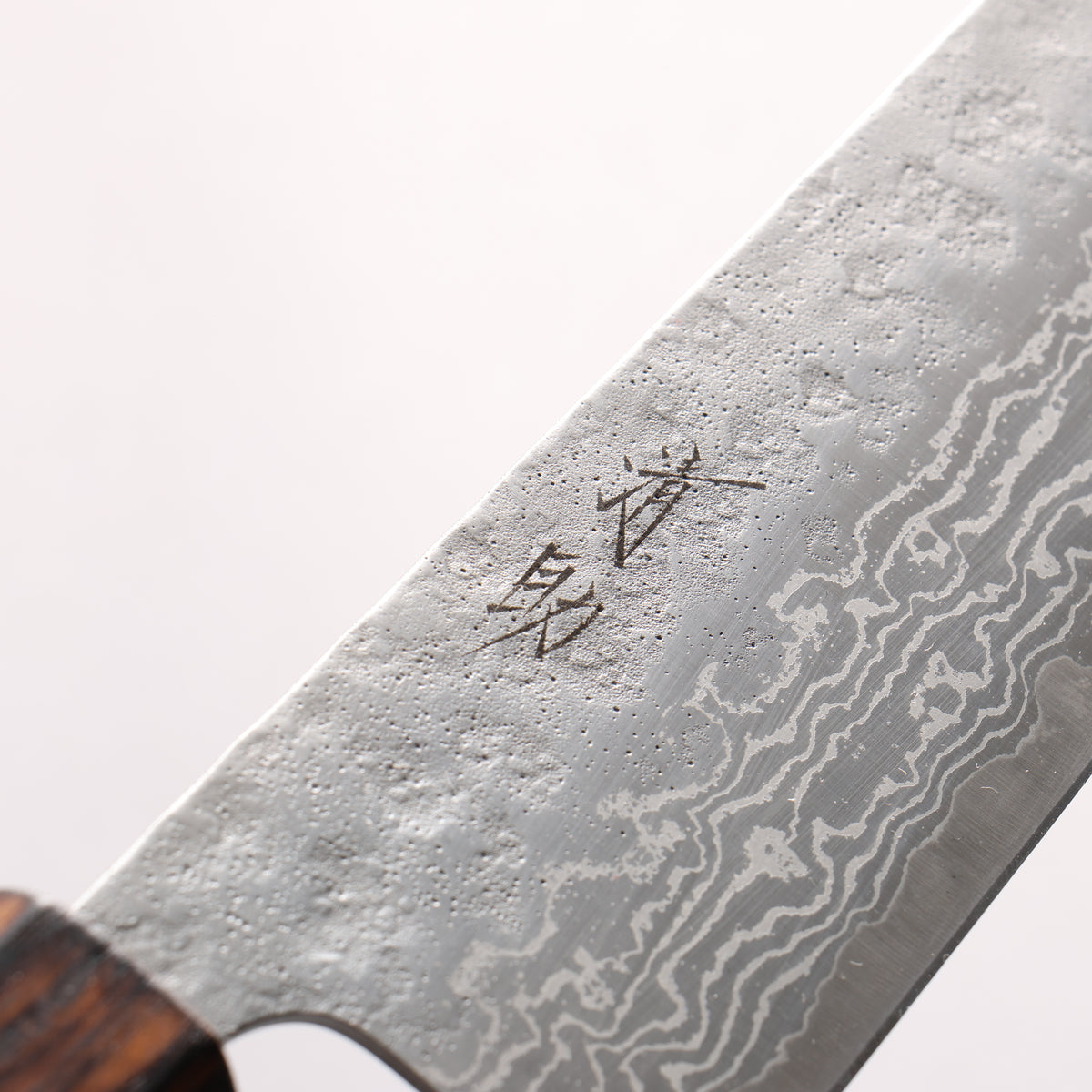 Seisuke Stainless Steel 440C Hammered Damascus Matte Gyuto 240mm Burnt Oak Handle - Japanny - Best Japanese Knife