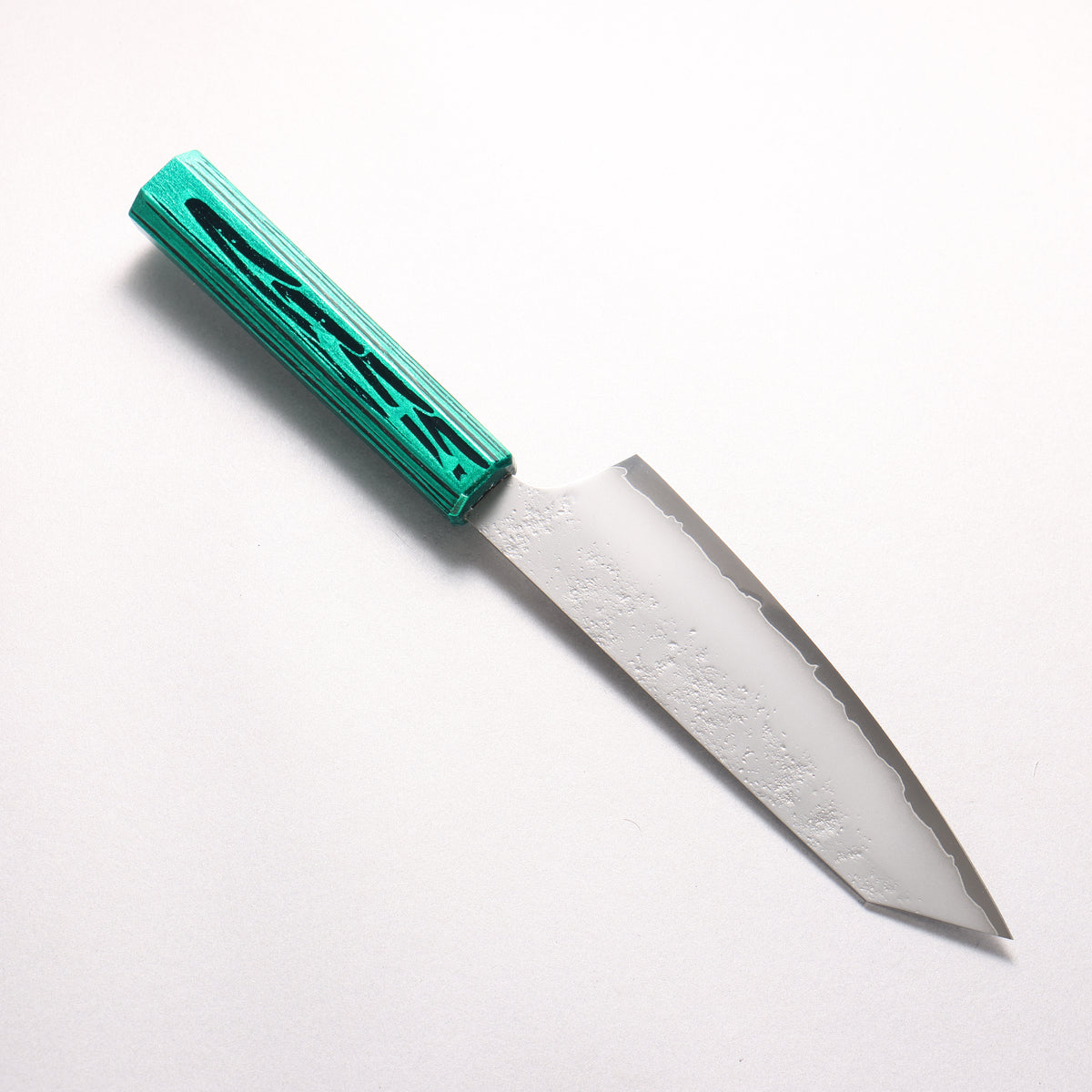 Sakai Takayuki Saikou VG10 Nashiji Kengata Santoku 160mm Brilliant Green Lacquer Color Handle - Japanny - Best Japanese Knife