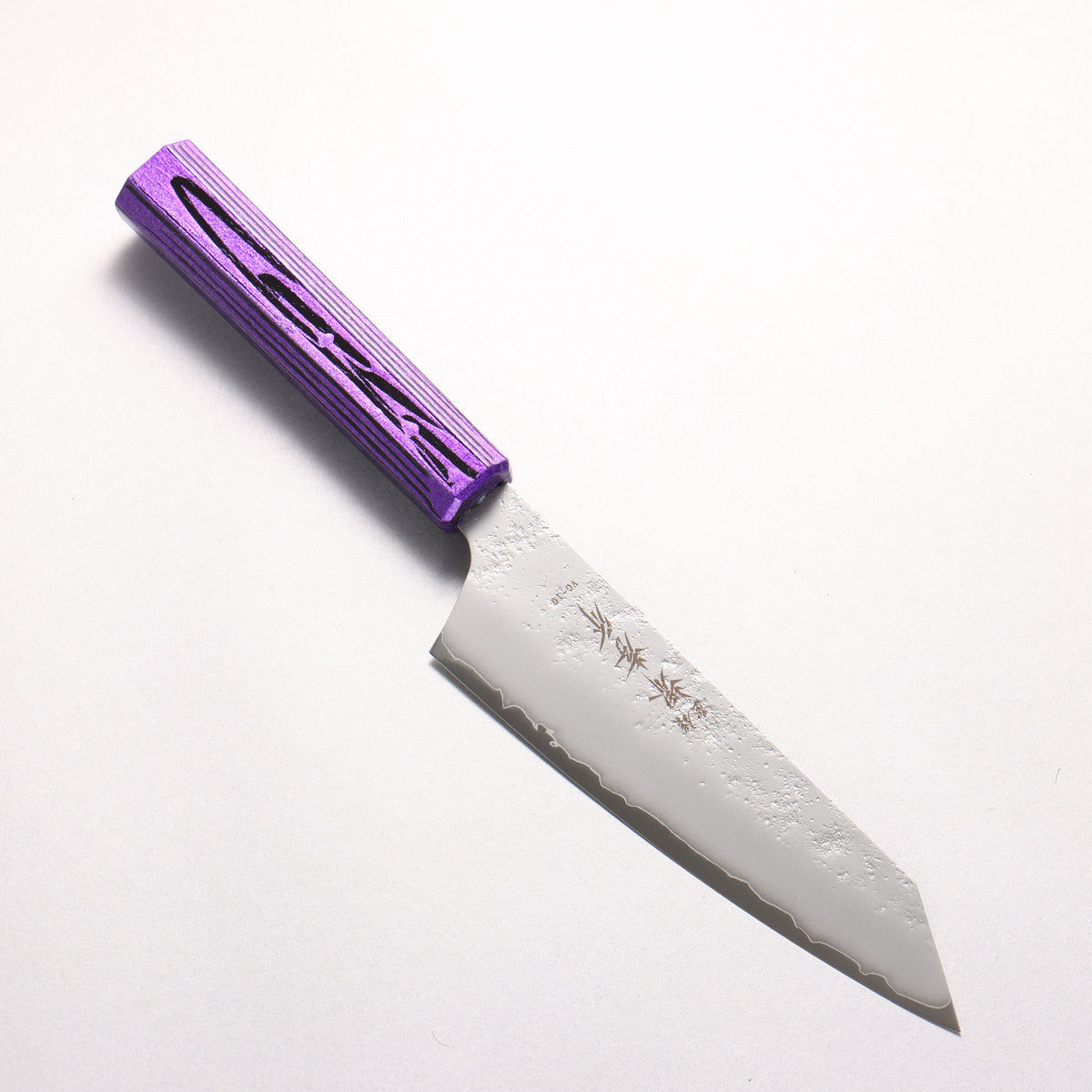 Sakai Takayuki Saikou VG10 Nashiji Kengata Santoku 160mm Brilliant Purple Lacquer Color Handle - Japanny - Best Japanese Knife