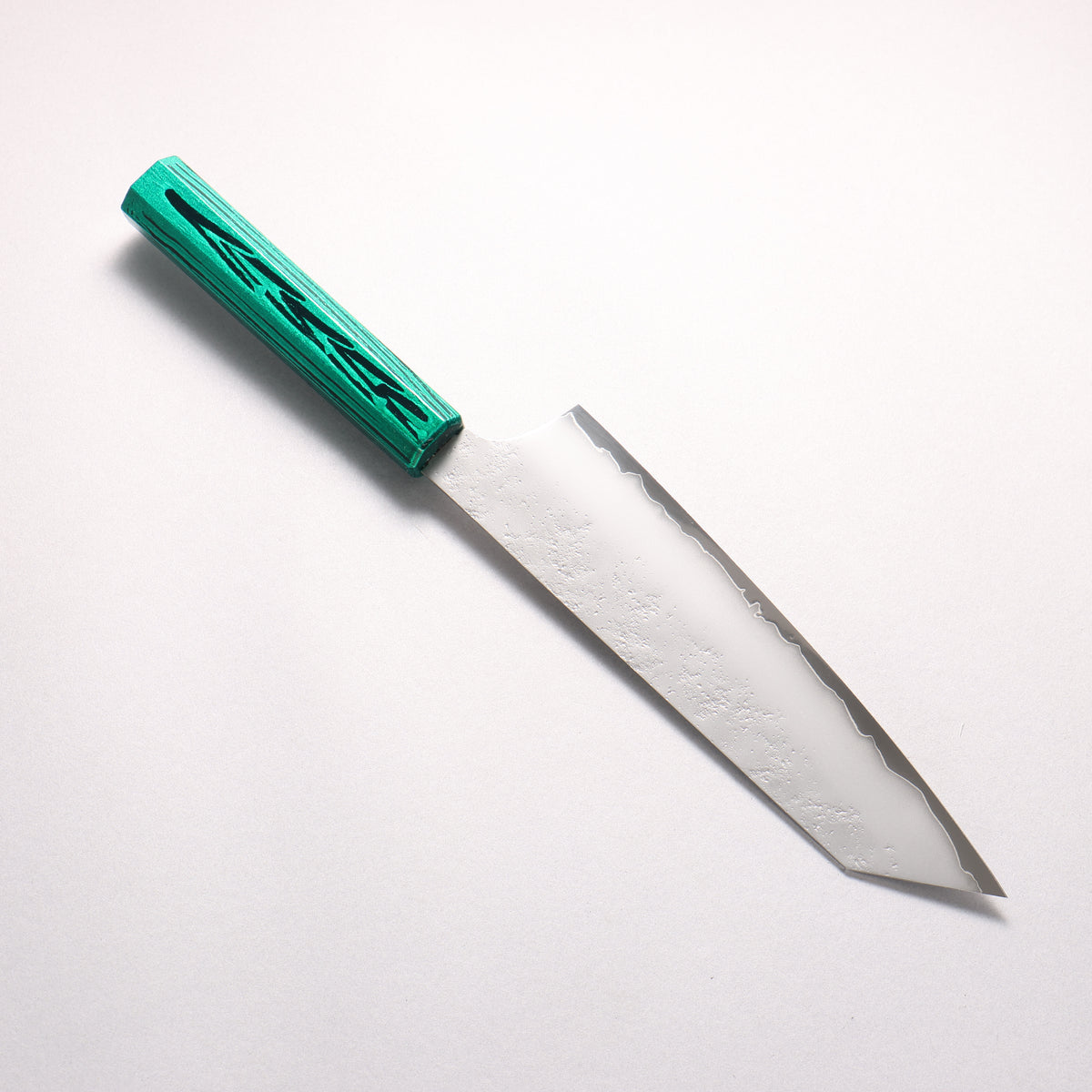 Sakai Takayuki Saikou VG10 Nashiji Kengata Gyuto 190mm Brilliant Green Lacquer Color Handle - Japanny - Best Japanese Knife