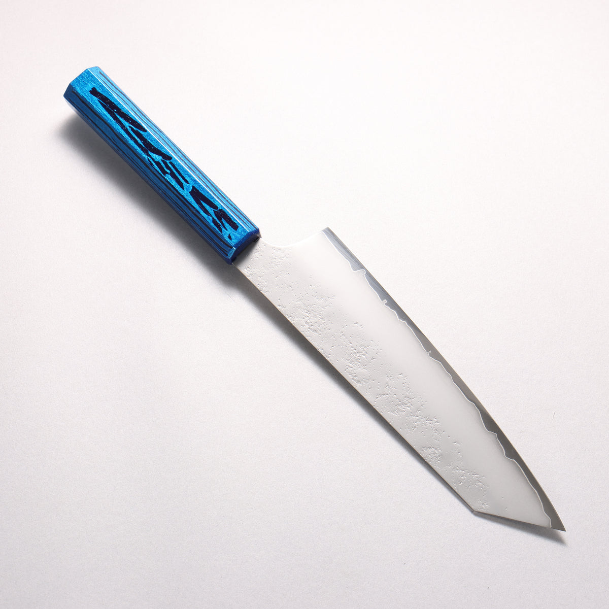 Sakai Takayuki Saikou VG10 Nashiji Kengata Gyuto 190mm Brilliant Blue Lacquer Color Handle - Japanny - Best Japanese Knife