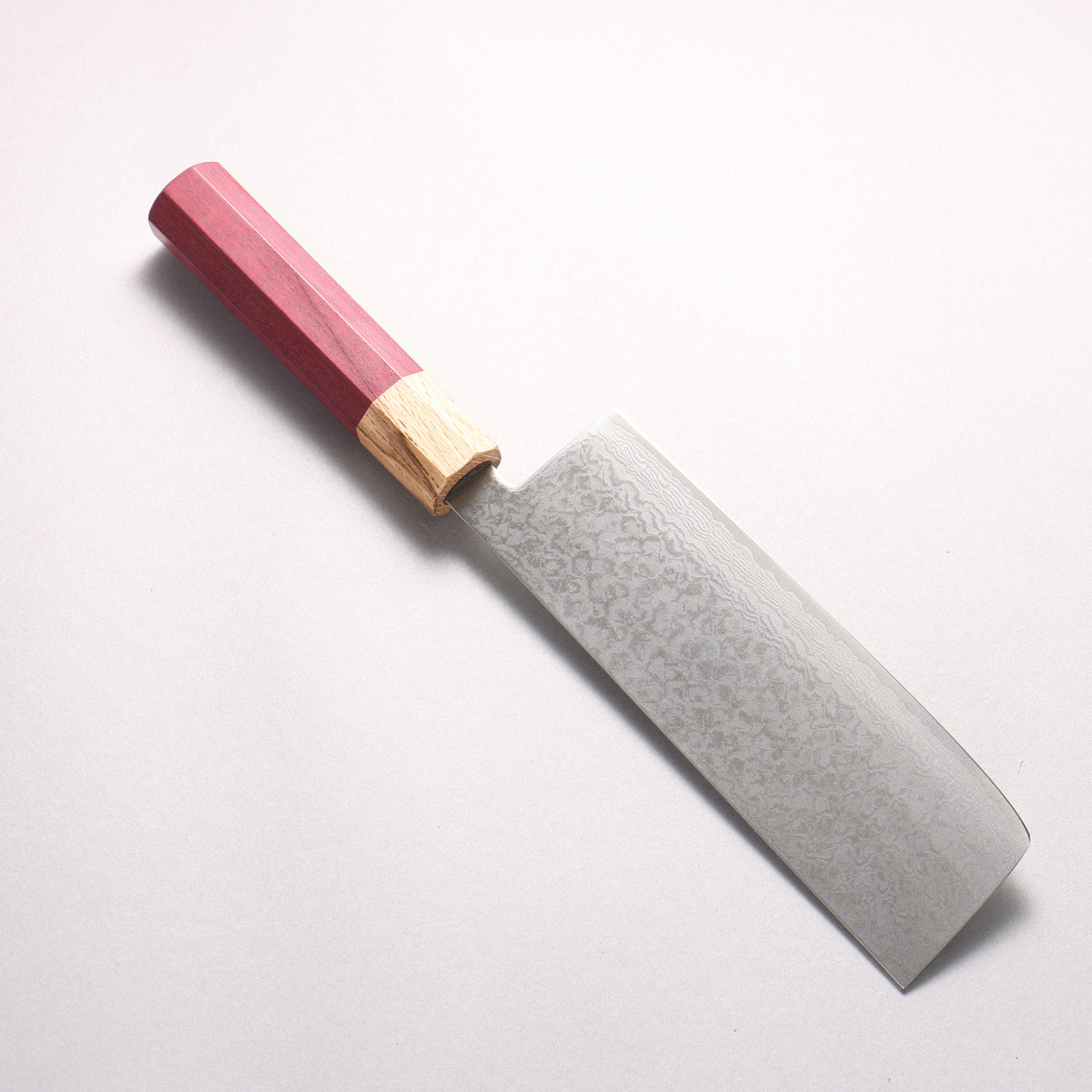 Fukube VG10 16 Layer Damascus Nakiri 170mm Purple Heart Handle - Japanny - Best Japanese Knife