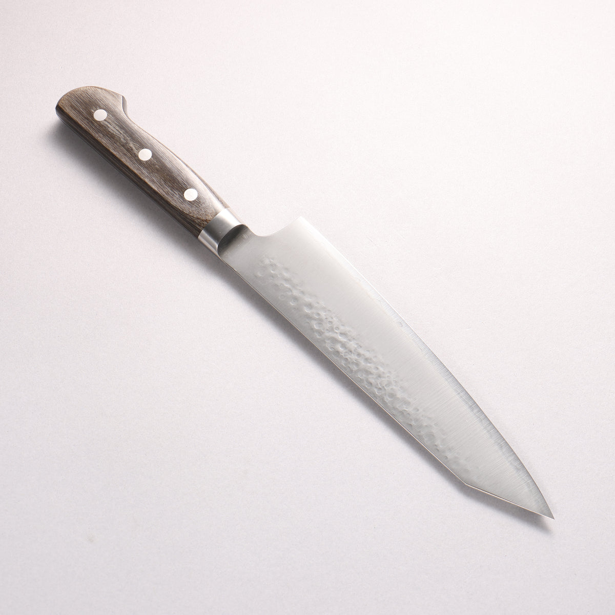 Kanjyo SG2 Hammered Kiritsuke Gyuto 210mm Gray Pakka wood Handle - Japanny - Best Japanese Knife