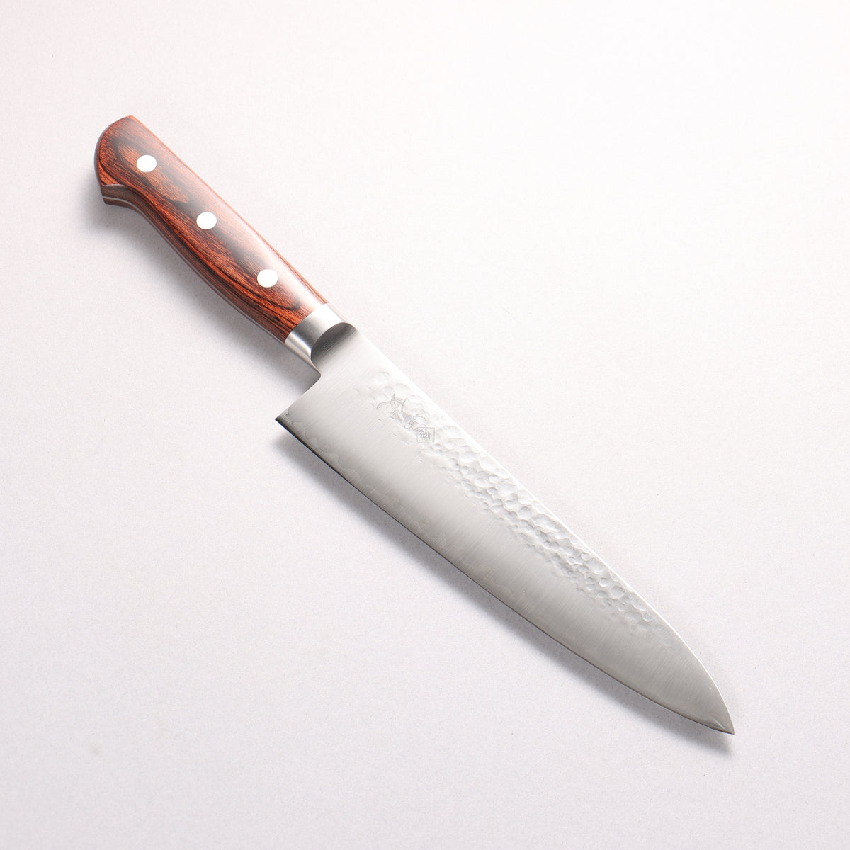 Kanjyo SG2 Hammered Gyuto 180mm Mahogany Pakka wood Handle - Japanny - Best Japanese Knife