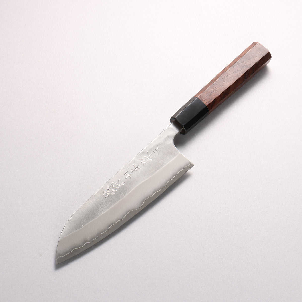 Nao Yamamoto Silver Steel No.3 Nashiji Santoku 165mm Walnut (Ferrule : Black Water Buffalo Horn) Handle - Japanny - Best Japanese Knife