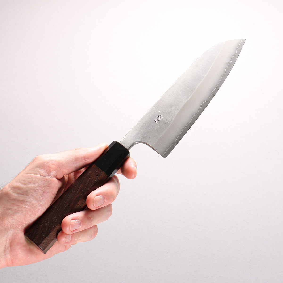Nao Yamamoto Silver Steel No.3 Nashiji Santoku 165mm Walnut (Ferrule : Black Water Buffalo Horn) Handle - Japanny - Best Japanese Knife