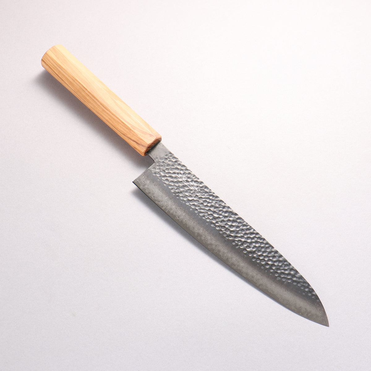 Oul VG10 Hammered Damascus Black dyeing Gyuto 210mm Olive tree Handle