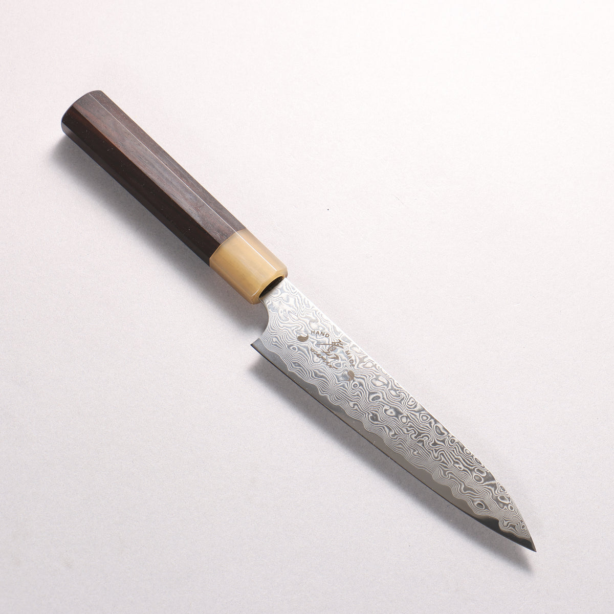 Hiroshi Suzuki ZDP189 Mirrored Finish Damascus Petty-Utility 140mm Ebony Wood (ferrule: White Water Buffalo Horn) Handle