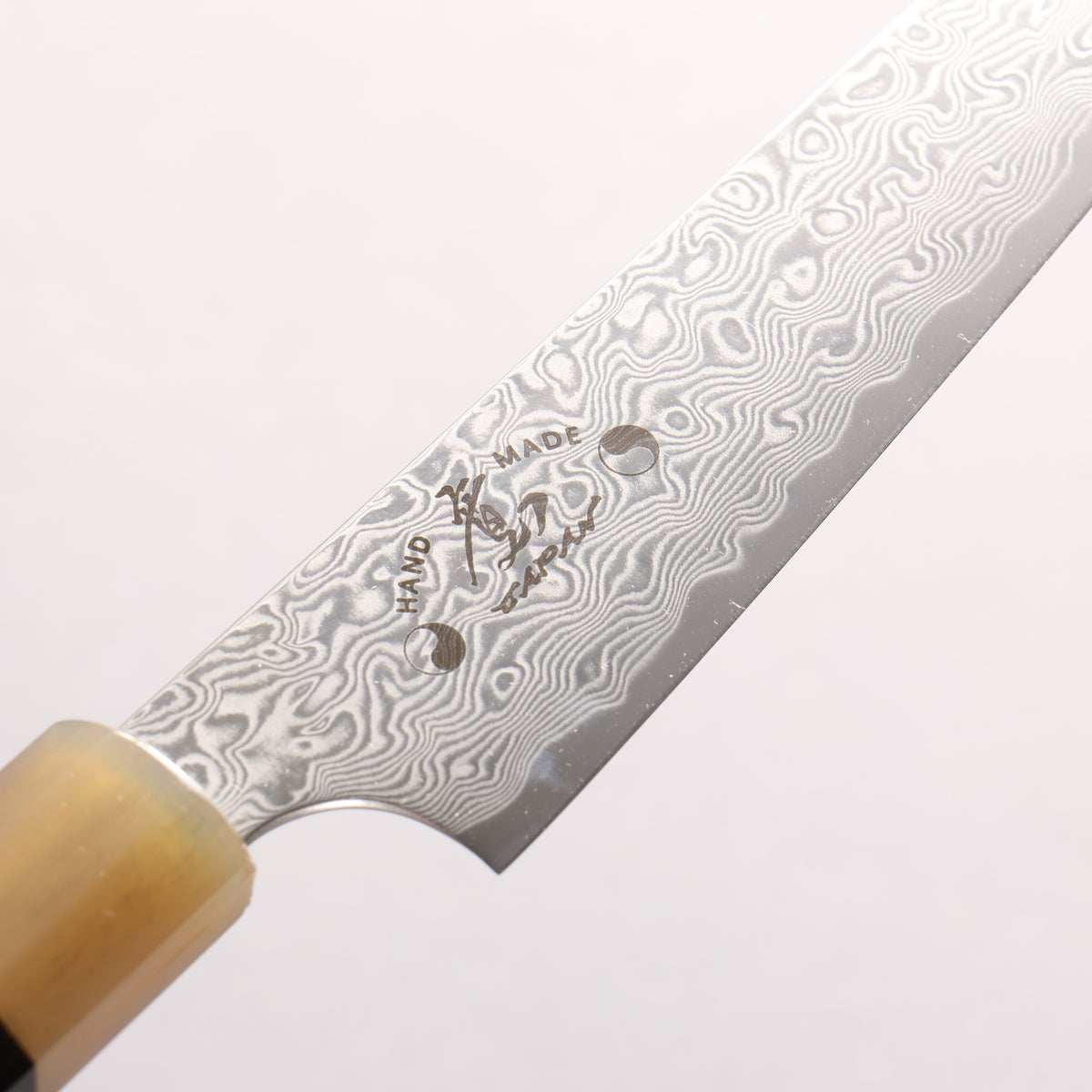 Hiroshi Suzuki ZDP189 Mirrored Finish Damascus Petty-Utility 140mm Ebony Wood (ferrule: White Water Buffalo Horn) Handle