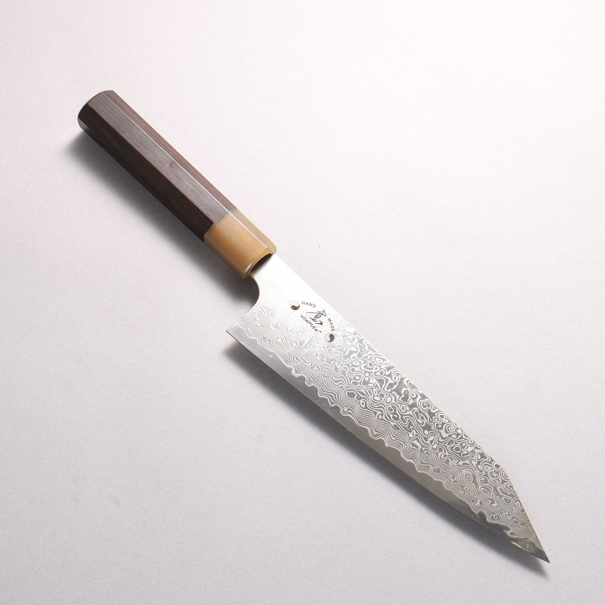 Hiroshi Suzuki ZDP189 Mirrored Finish Damascus Bunka 195mm Ebony Wood (ferrule: White Water Buffalo Horn) Handle