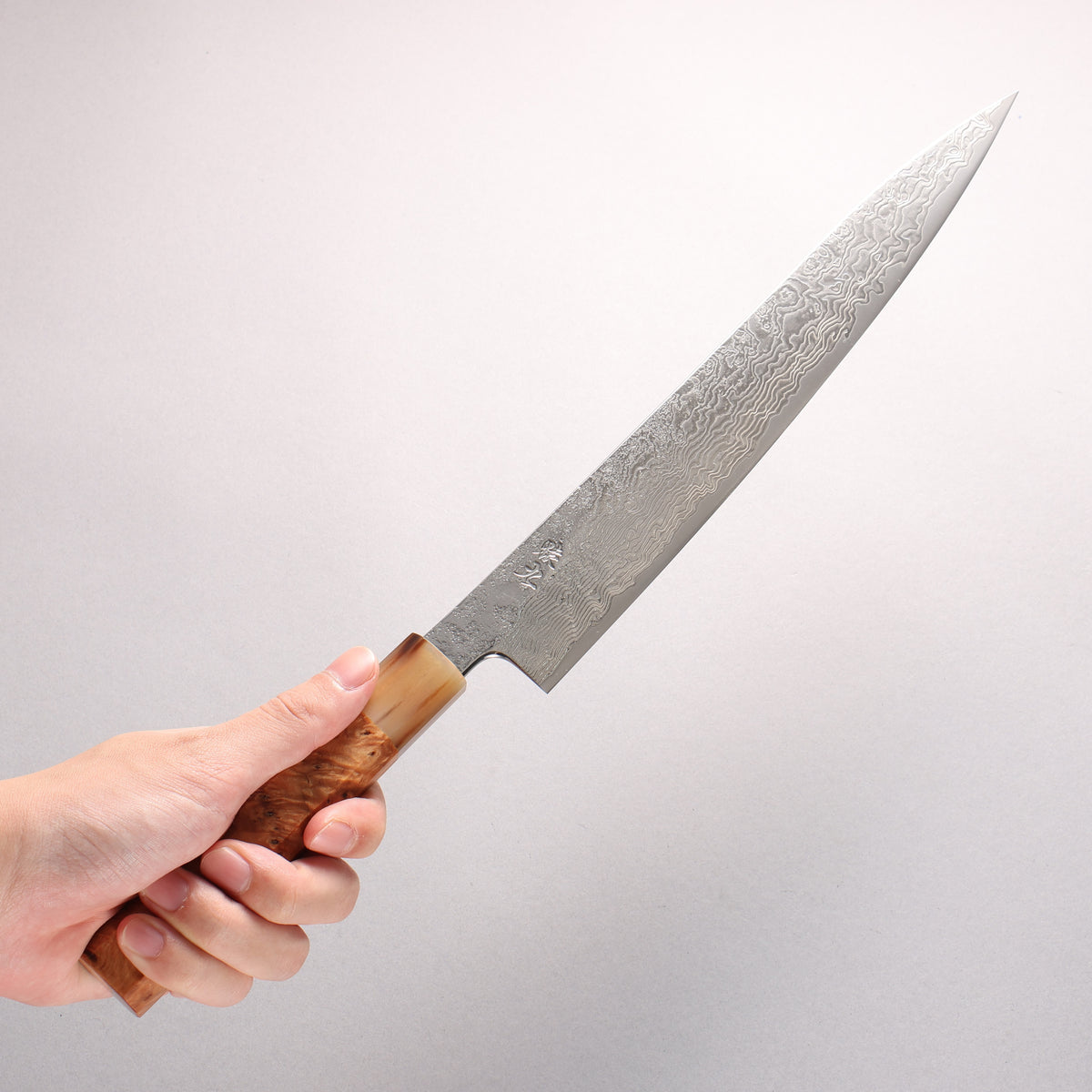 Enkyu SG2 Damascus Migaki Finished Sujihiki 270mm Chinese Quince Handle
