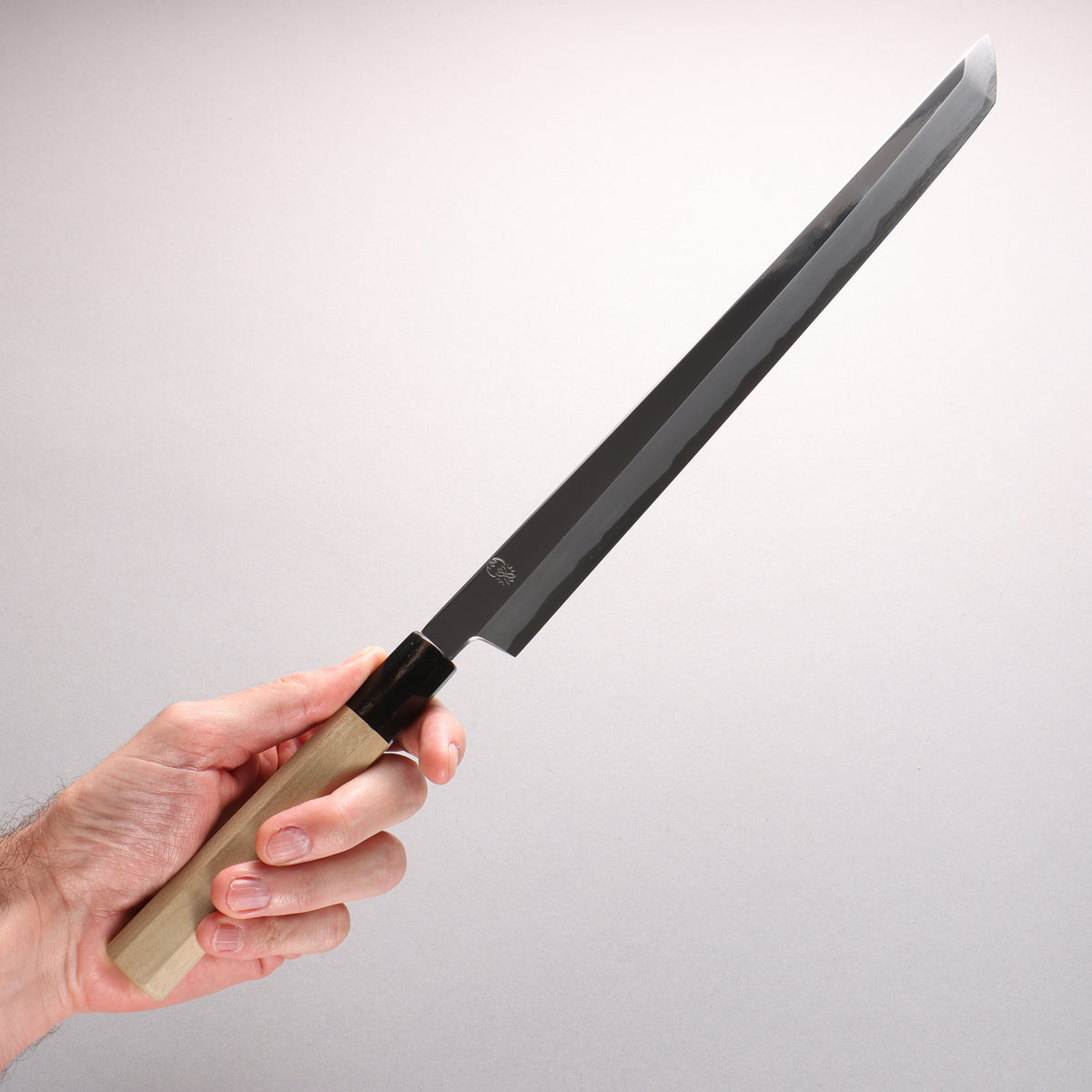 Choyo Blue Steel No.1 Mirrored Finish Sakimaru Takohiki 300mm Magnolia Handle