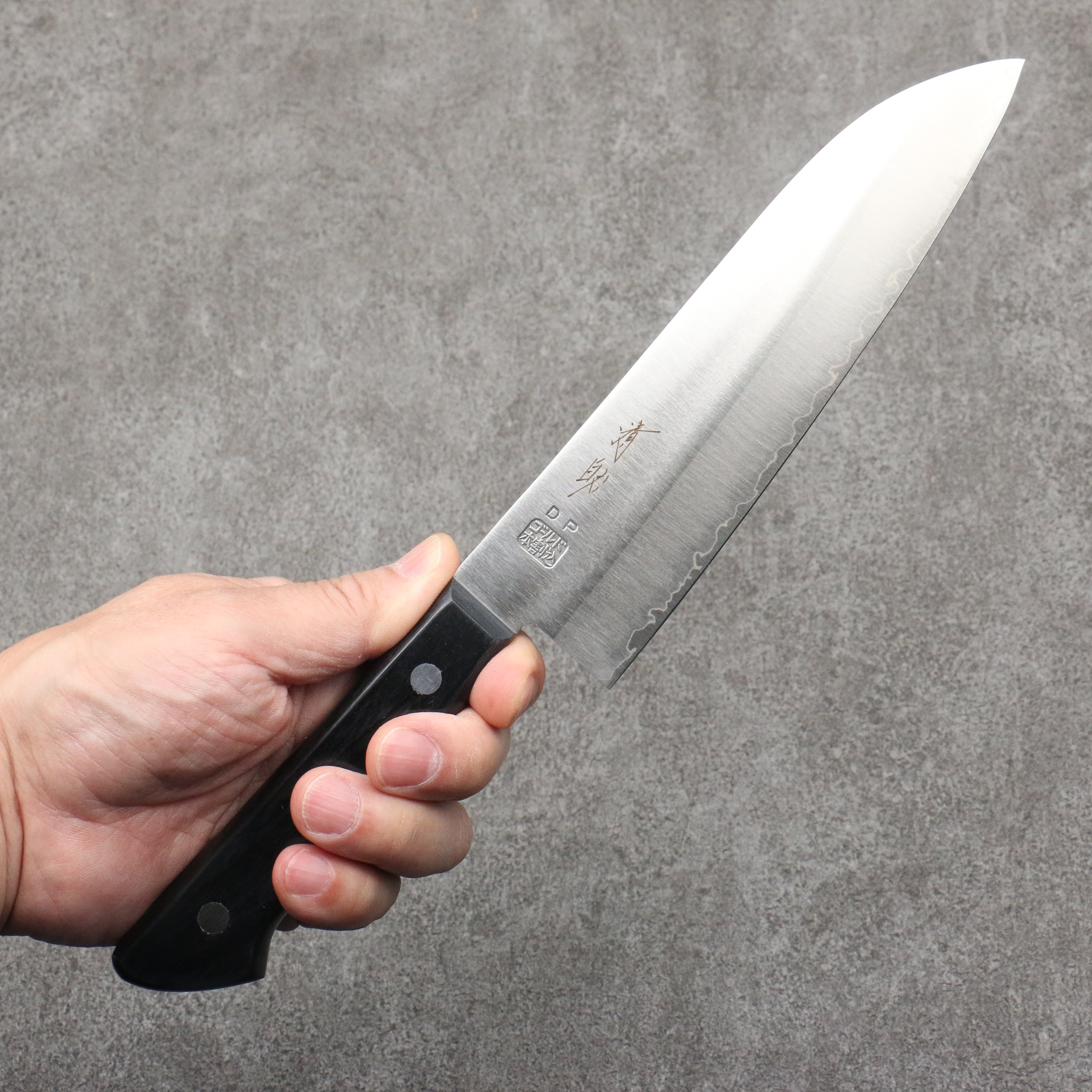 Seisuke VG1 Migaki Polish Finish Santoku 165mm Black Pakka wood Handle - Japanny - Best Japanese Knife