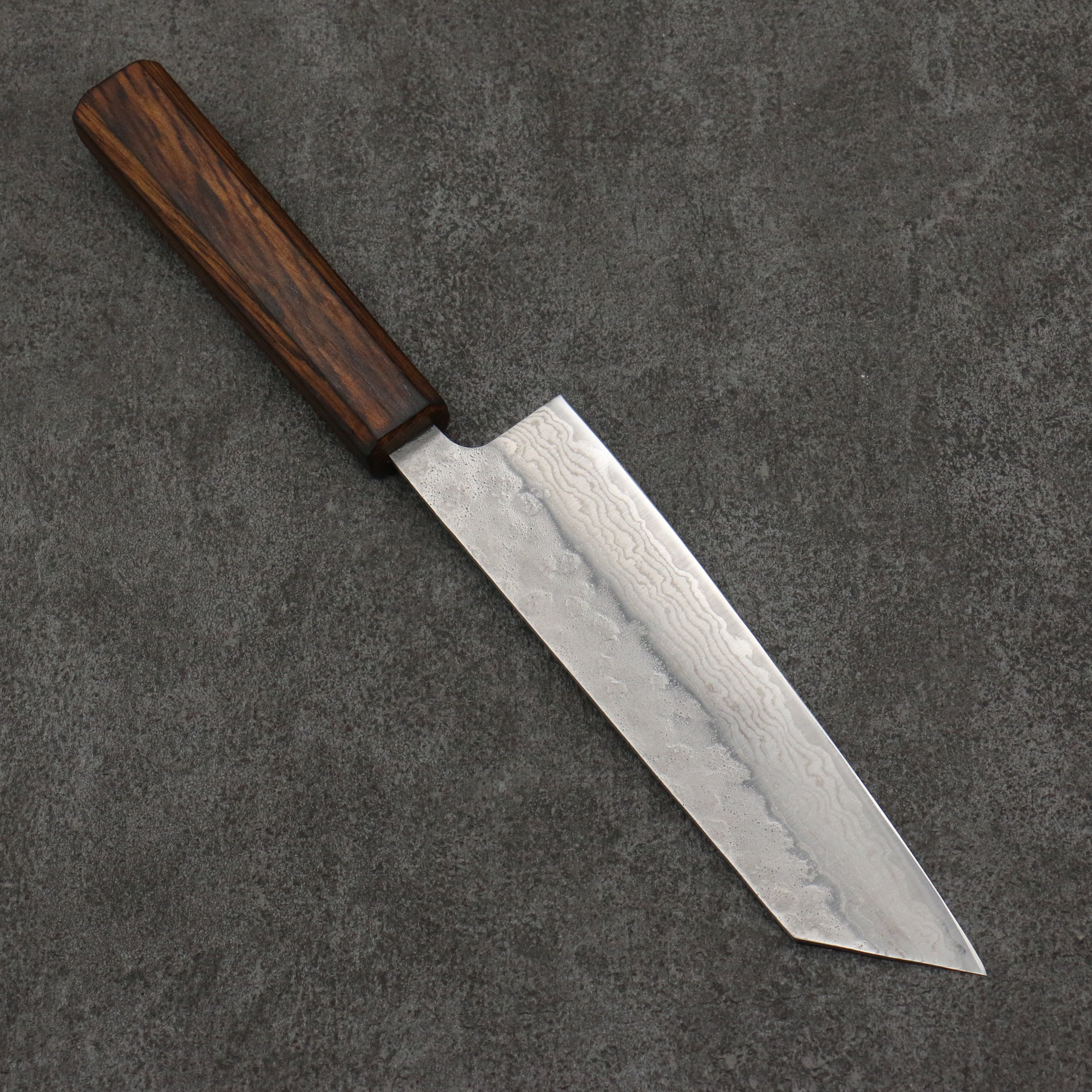 Seisuke Stainless Steel 440C Hammered Damascus Bunka 170mm Oak Handle - Japanny - Best Japanese Knife