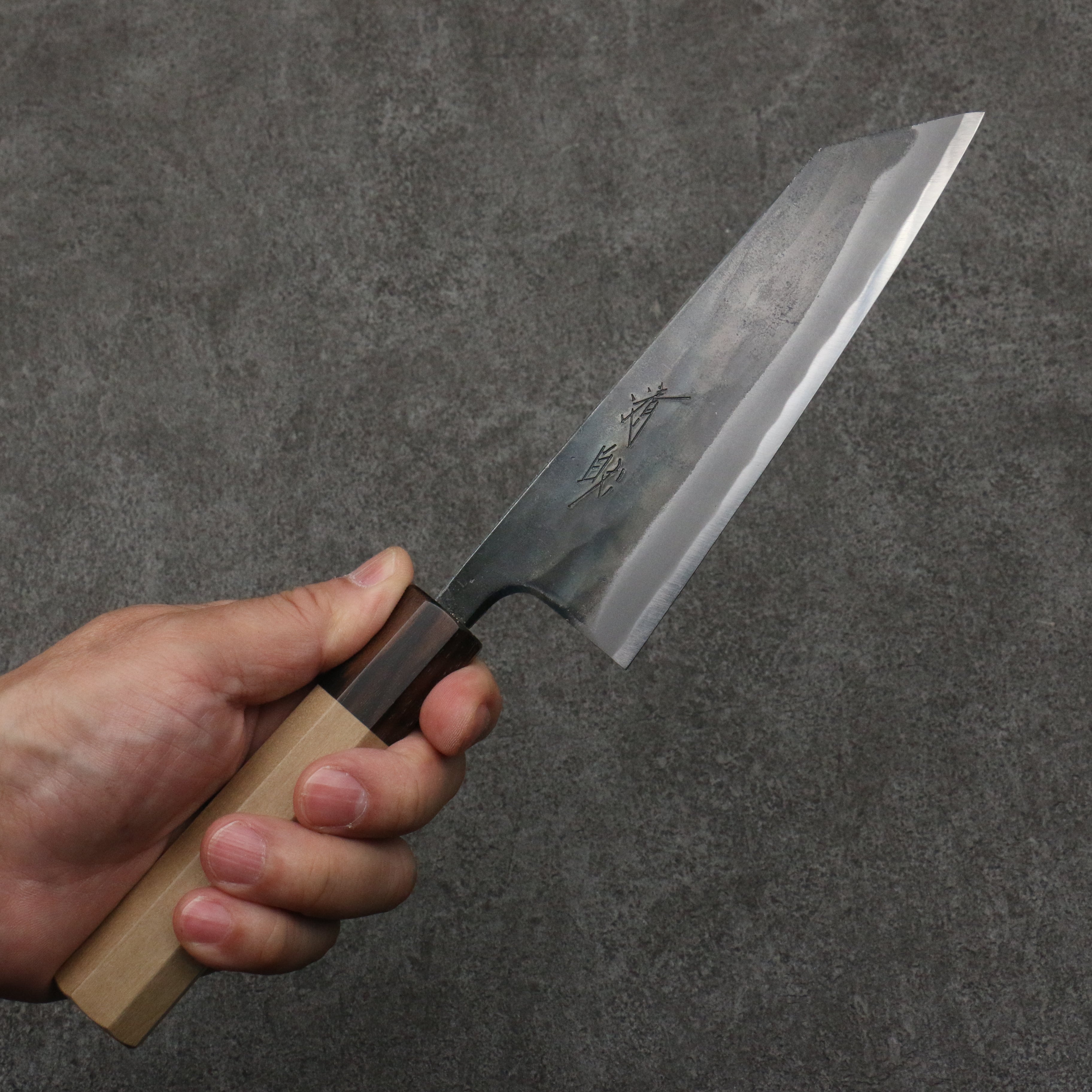 Seisuke Blue Super Black Finished Small Bunka 150mm Magnolia (Ferrule: Ebony) Handle - Japanny - Best Japanese Knife