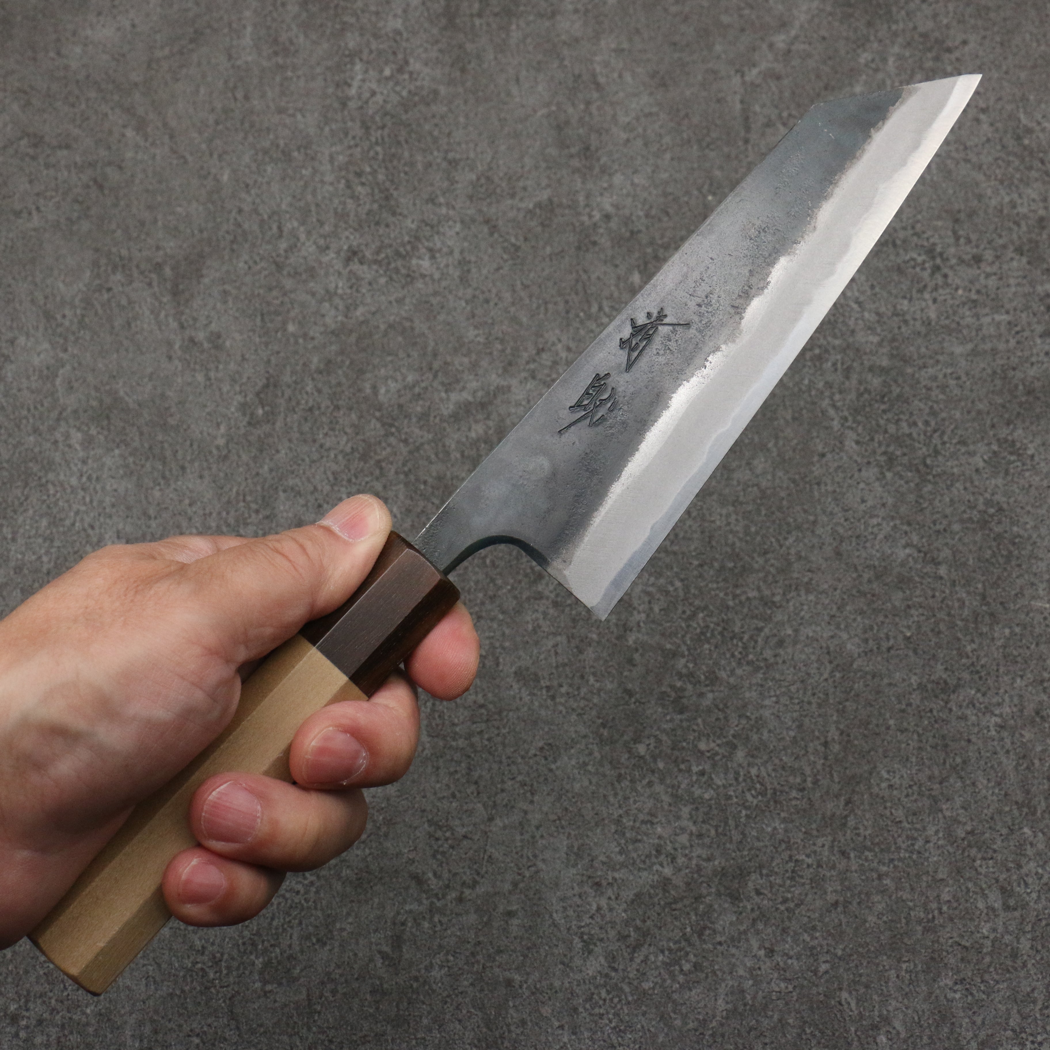 Seisuke Blue Steel No.1 Black Finished Small Bunka 150mm Magnolia (Ferrule: Ebony) Handle - Japanny - Best Japanese Knife
