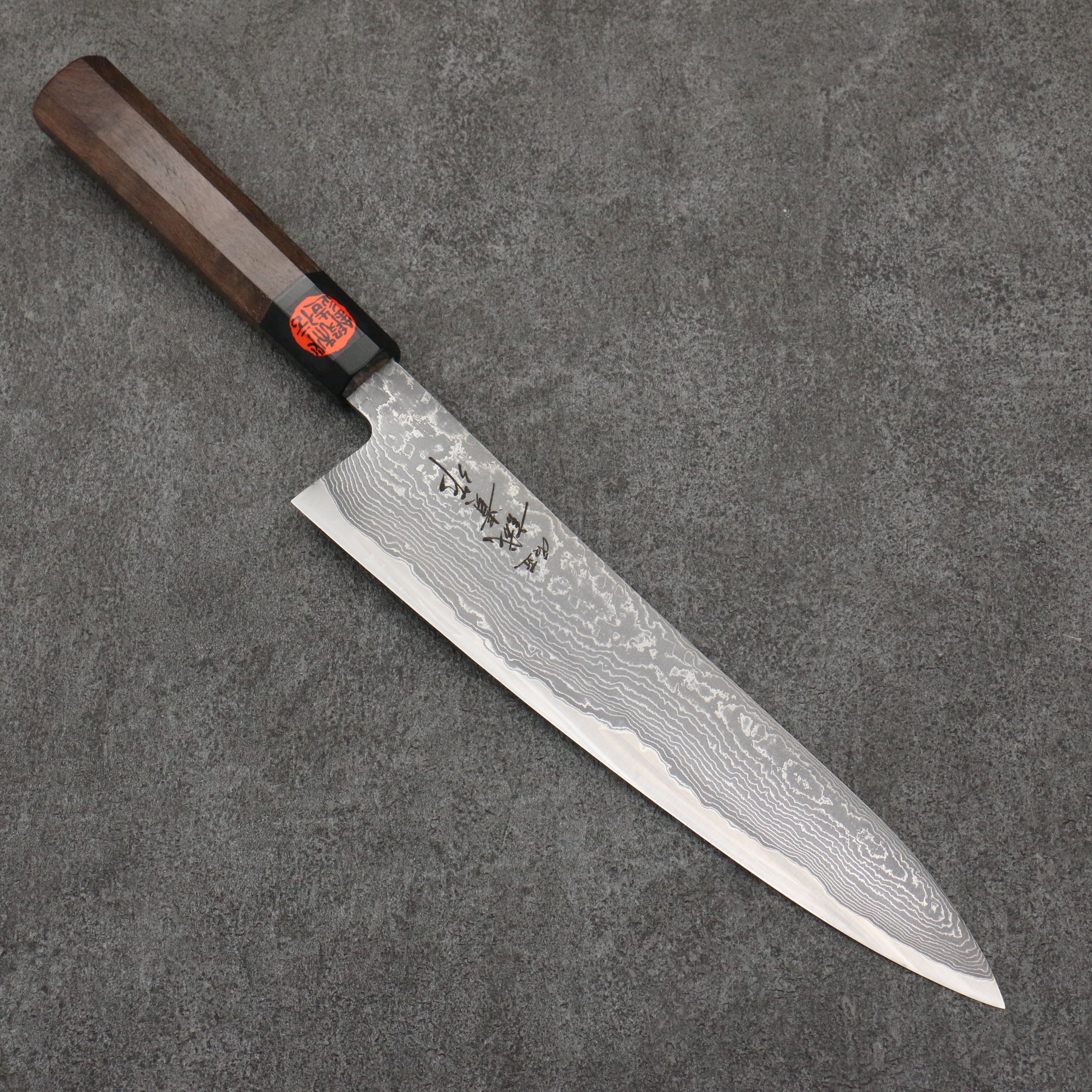 Shigeki Tanaka Harukaze SG2 Damascus Gyuto 240mm Walnut Handle - Japanny - Best Japanese Knife