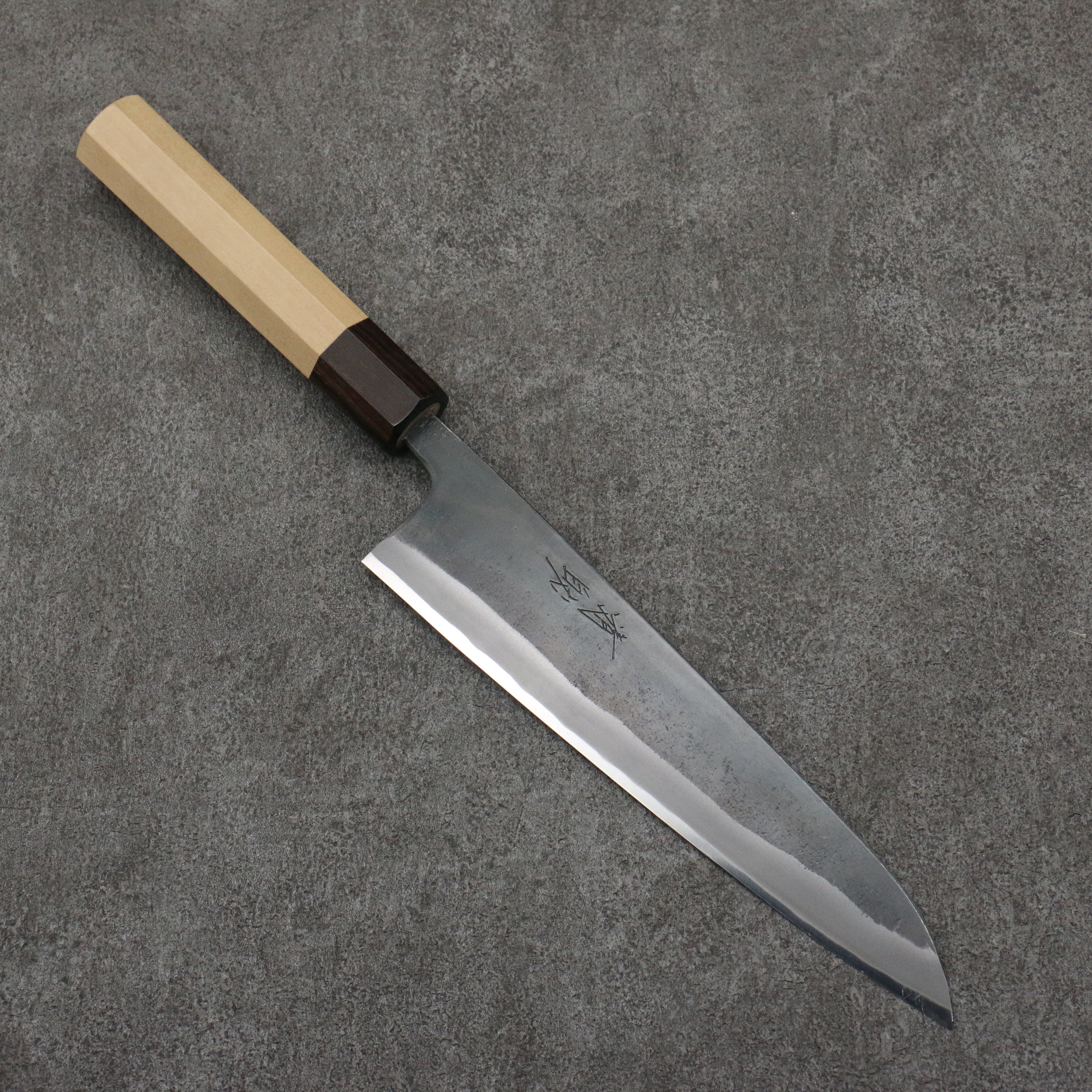 Seisuke Blue Super Black Finished Gyuto 210mm Magnolia (Ferrule: Ebony) Handle - Japanny - Best Japanese Knife