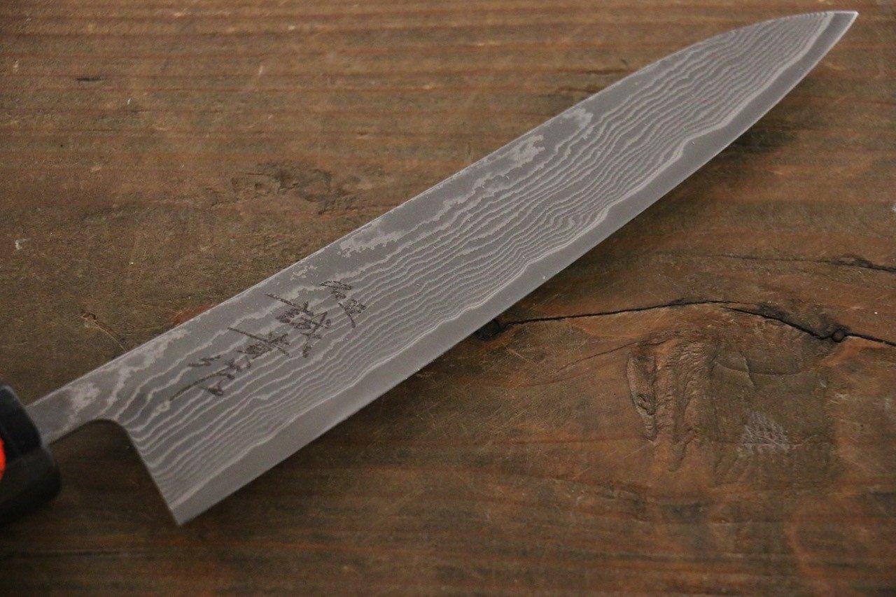 Shigeki Tanaka Habakiri SG2 Damascus Petty-Utility 150mm Ebony Wood Handle - Japanny - Best Japanese Knife