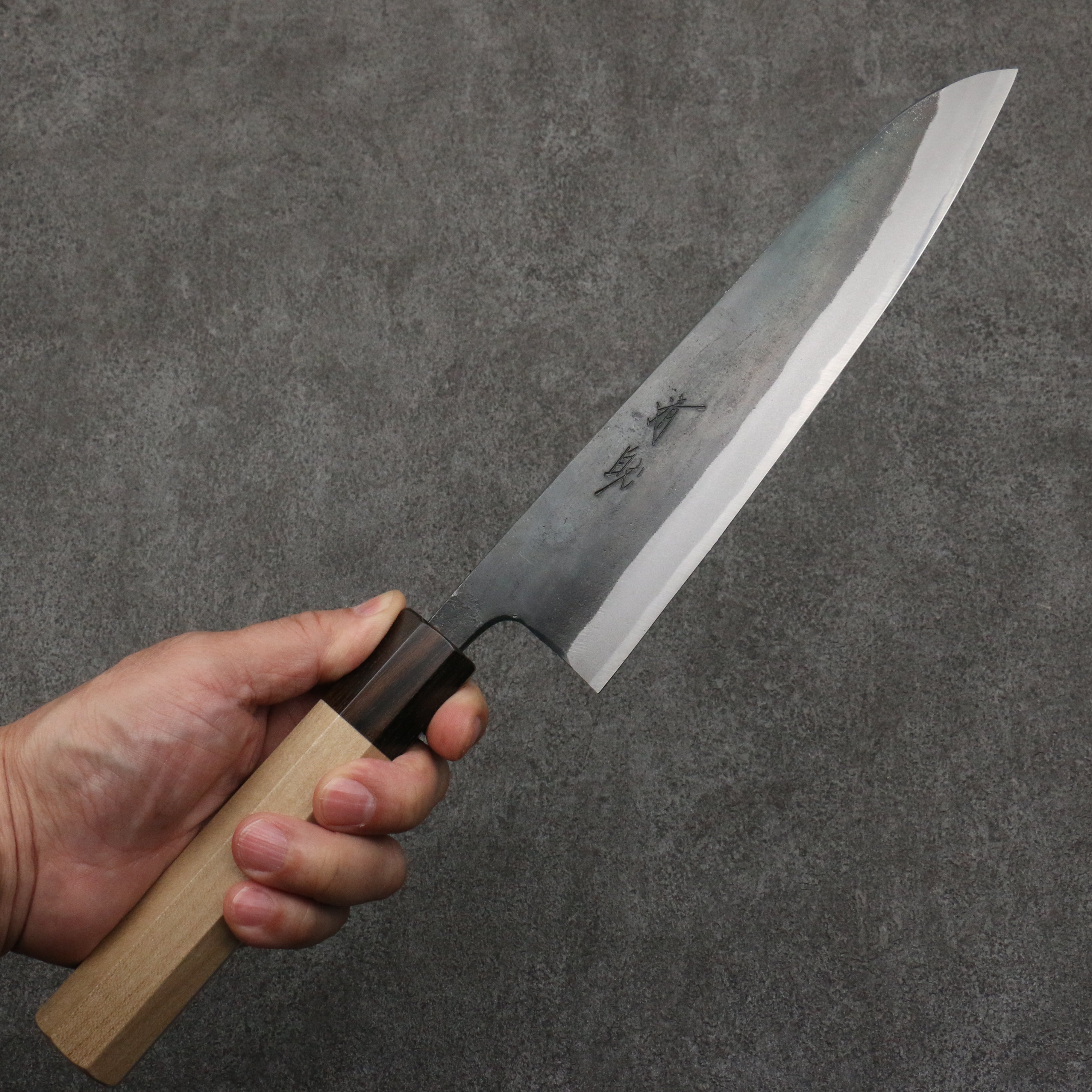 Seisuke Blue Steel No.1 Black Finished Gyuto 210mm Magnolia (Ferrule: Ebony) Handle - Japanny - Best Japanese Knife