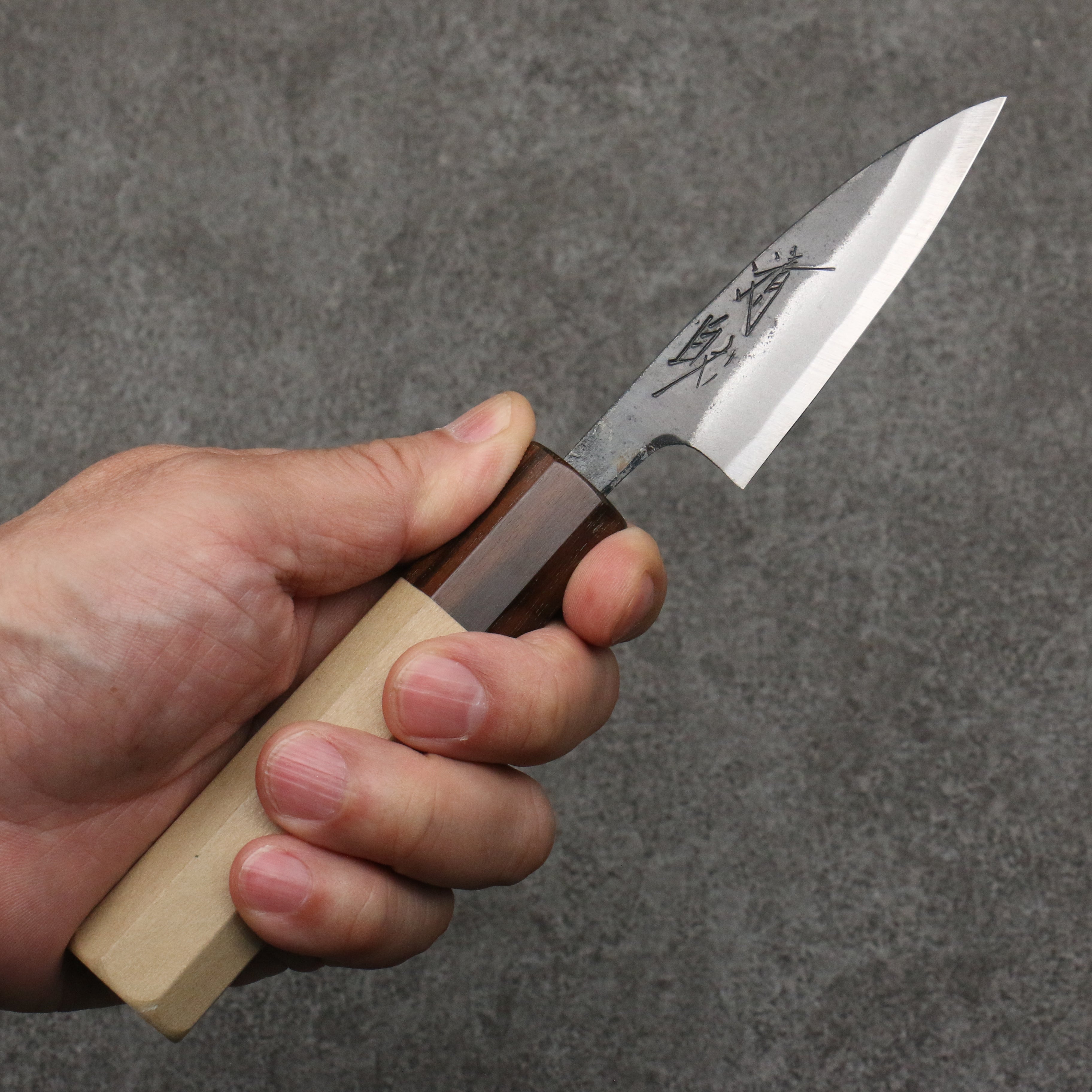 Seisuke Blue Steel No.1 Black Finished Paring 75mm Magnolia (Ferrule: Ebony) Handle - Japanny - Best Japanese Knife
