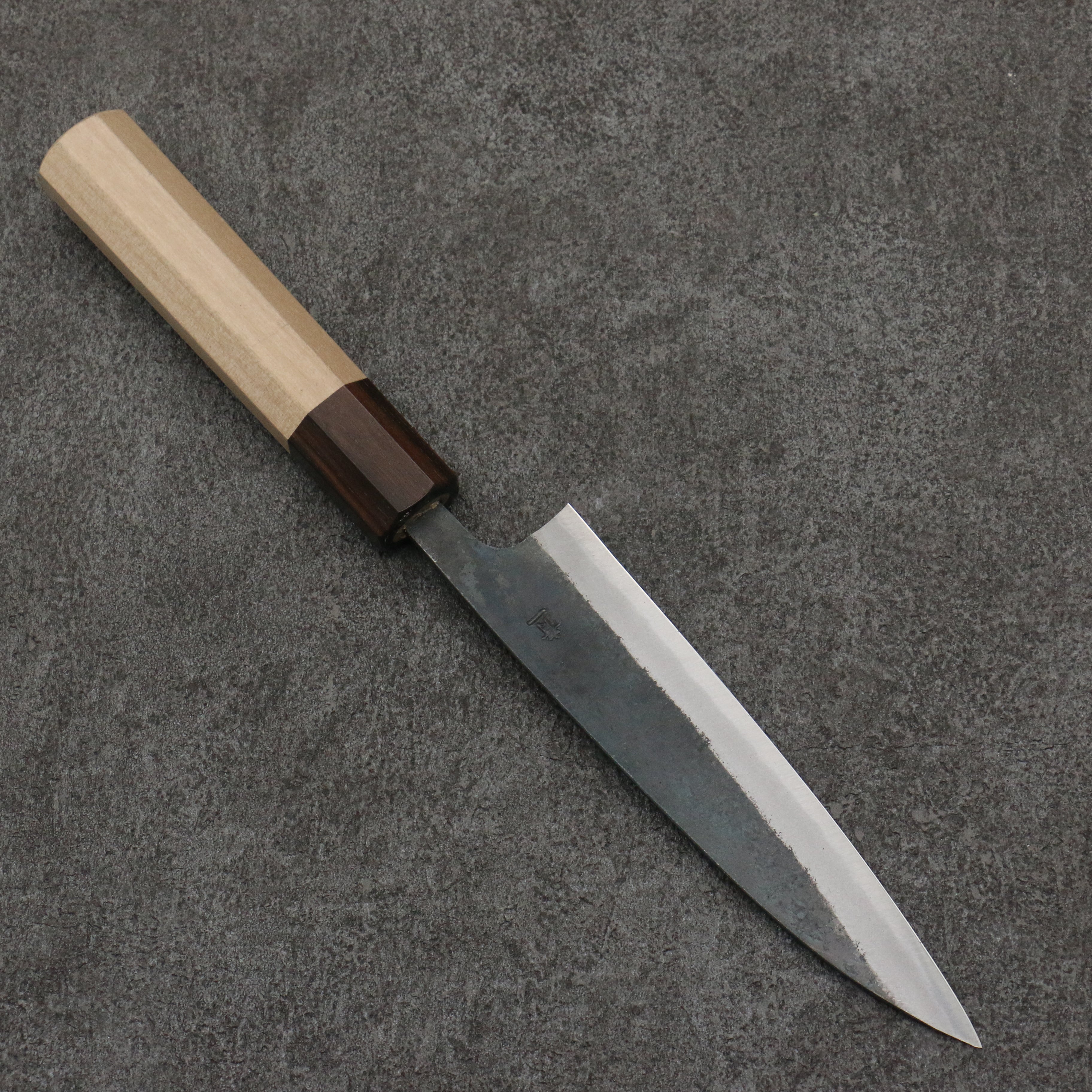 Seisuke Blue Steel No.1 Black Finished Petty-Utility 135mm Magnolia (Ferrule: Ebony) Handle - Japanny - Best Japanese Knife
