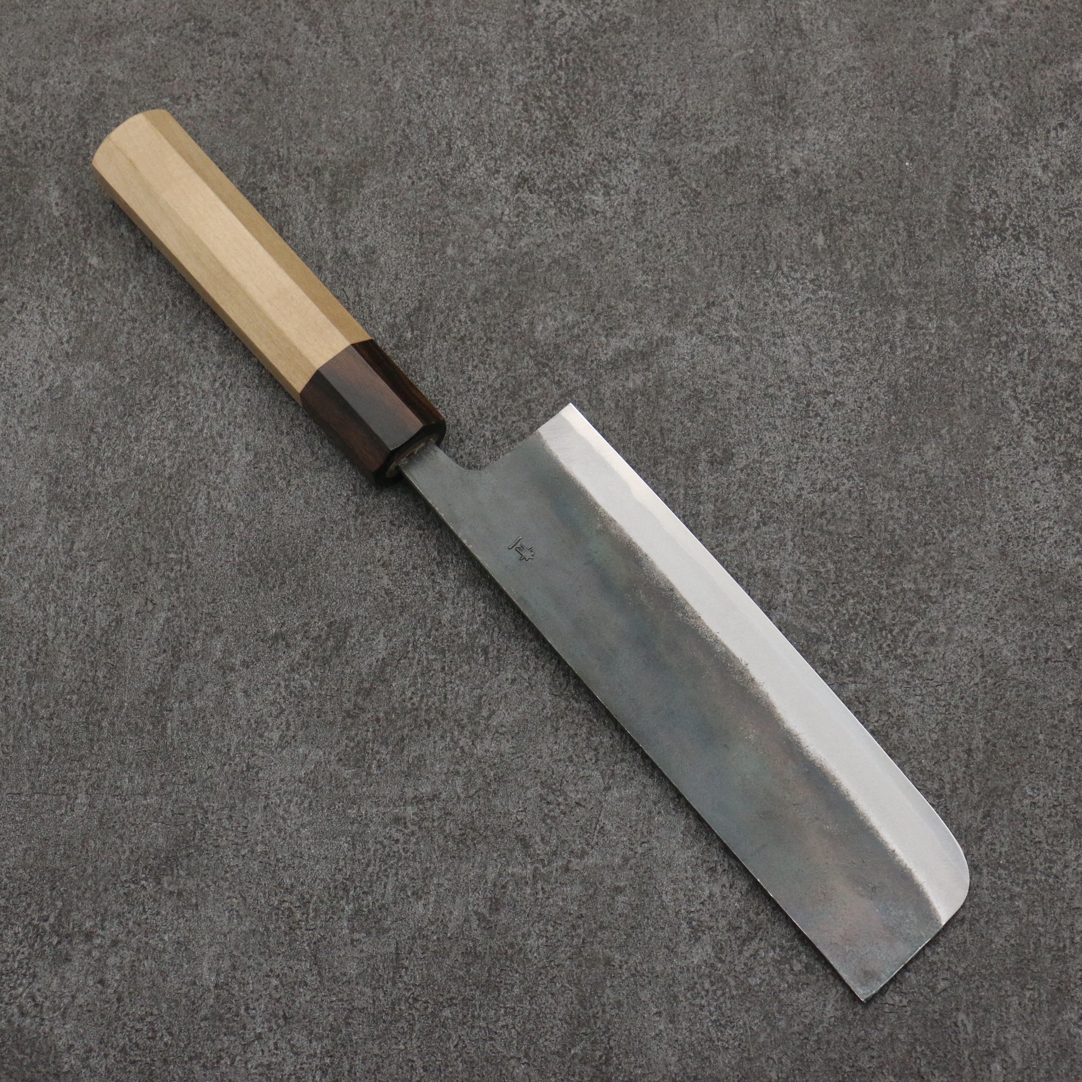 Seisuke Blue Steel No.1 Black Finished Nakiri 165mm Magnolia (Ferrule: Ebony) Handle - Japanny - Best Japanese Knife